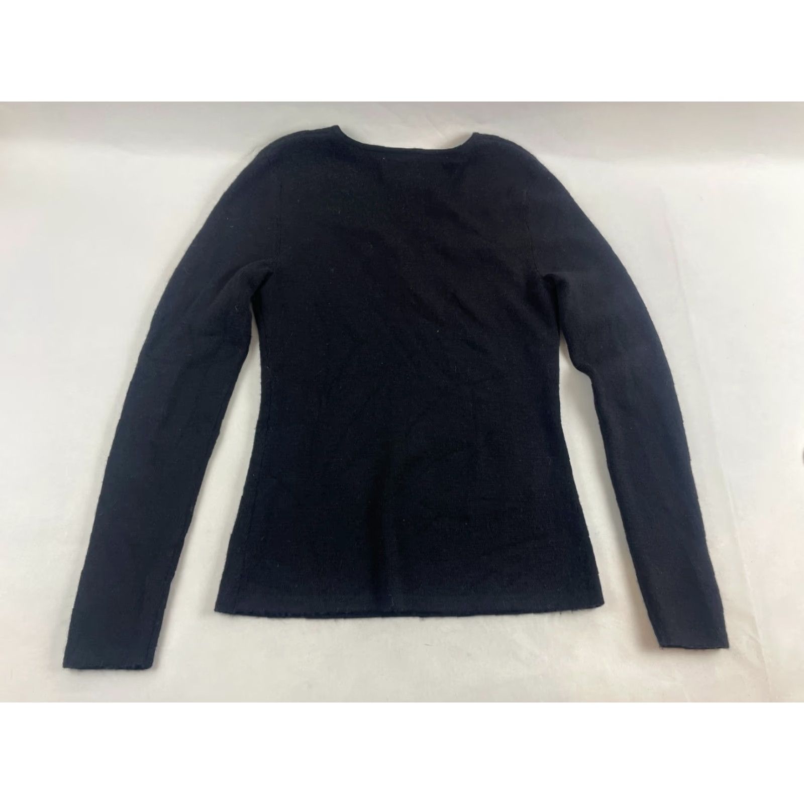 Vintage Tweeds Sweater Women's Size Small Black Italian Merino WoolPullover Regular Knit Size S / US 4 / IT 40 - 2 Thumbnail