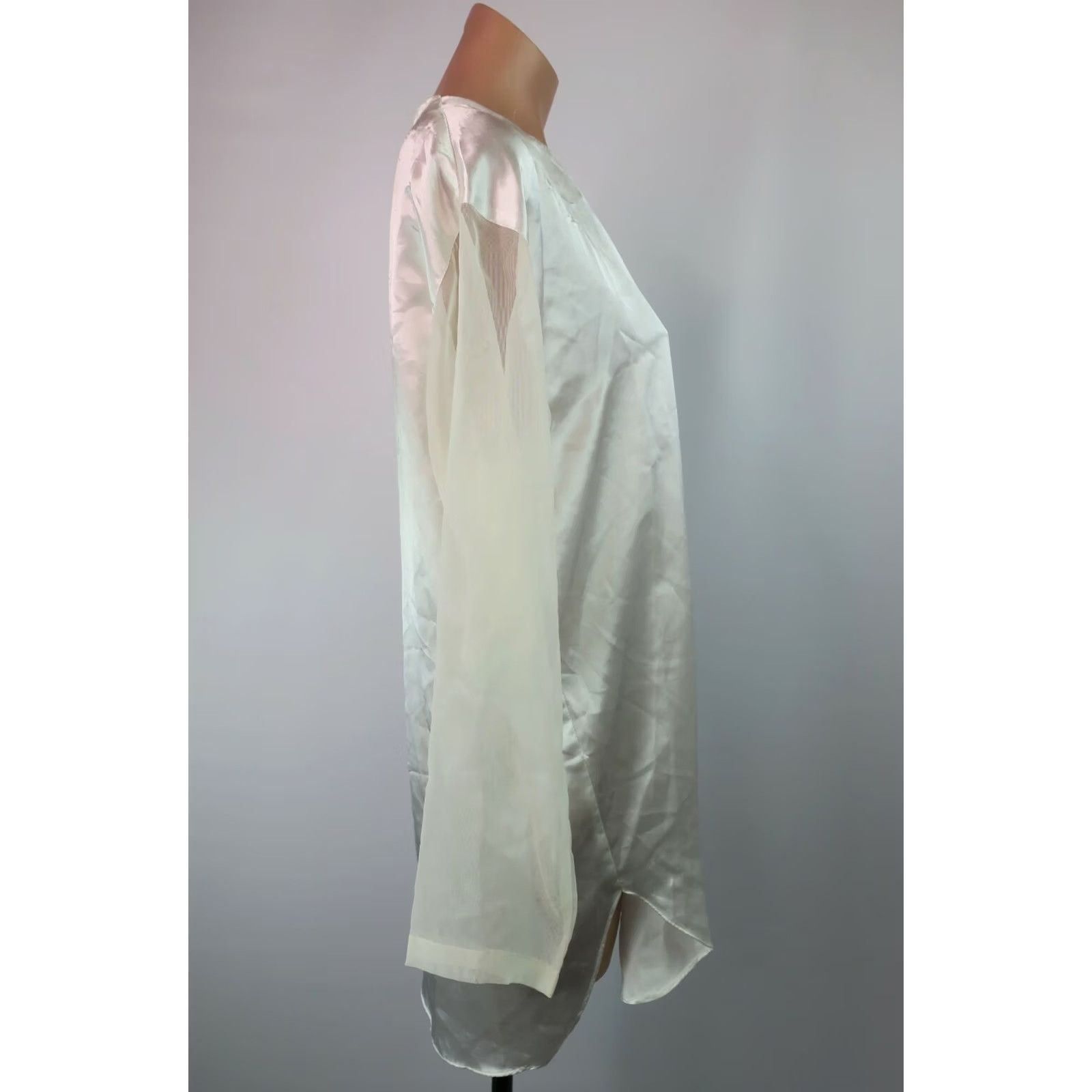 Victoria's Secret Victoria'S Secret Ivory Satin Lingerie Chiffon Shirt S Negligee Bridal Nightgown Size S / US 4 / IT 40 - 5 Thumbnail