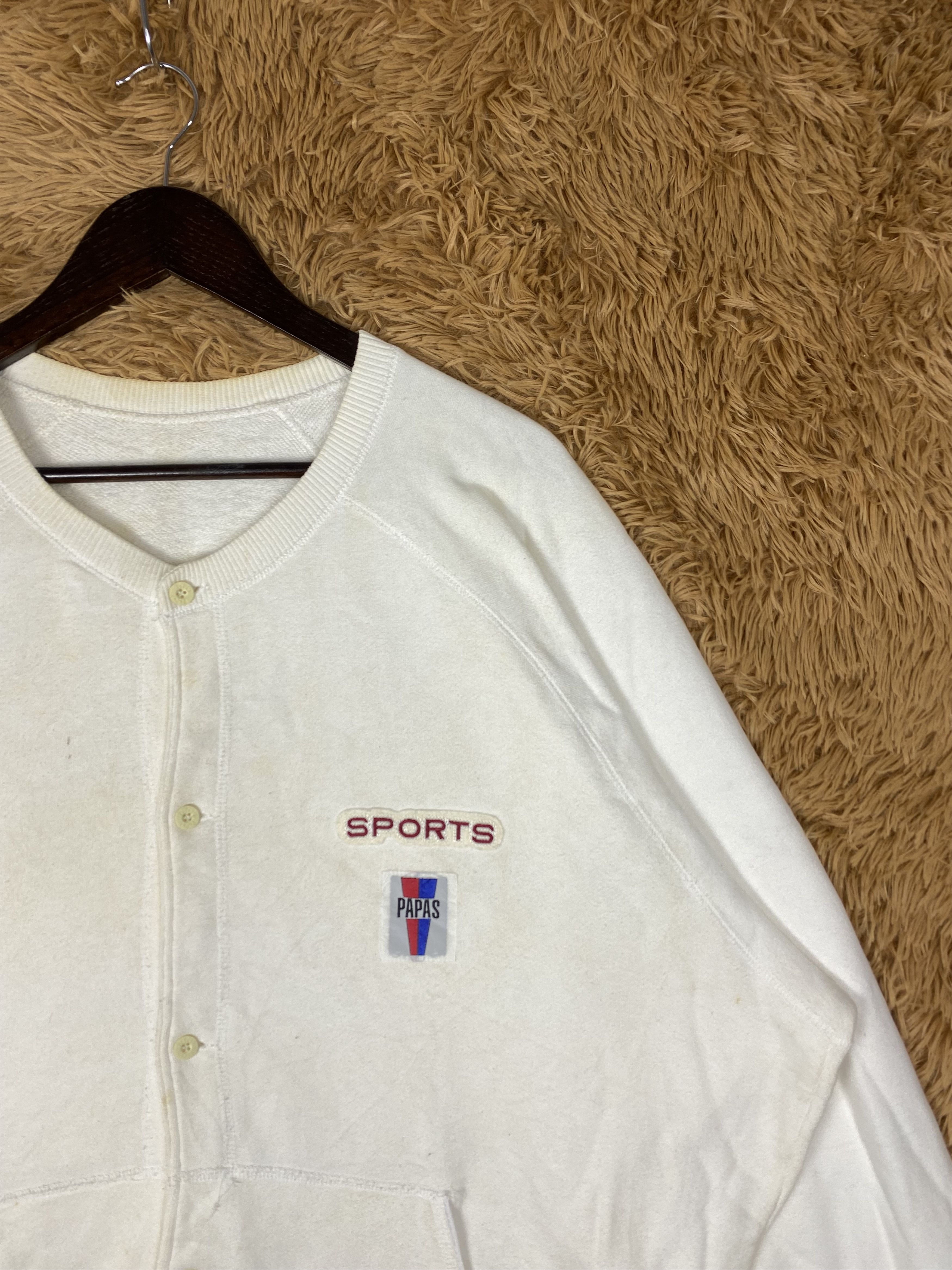Japanese Brand Vintage Papas Button Up Sweatshirts DJ05016 Size US XL / EU 56 / 4 - 3 Thumbnail