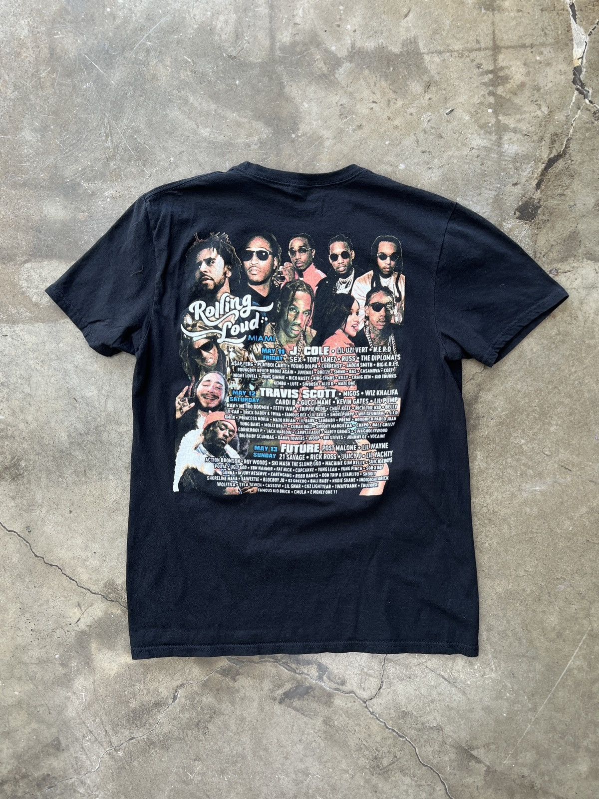 Band Tees × Vintage Rolling Loud Parking lot tee J. Cole Travis Scott Medium Size US M / EU 48-50 / 2 - 2 Thumbnail