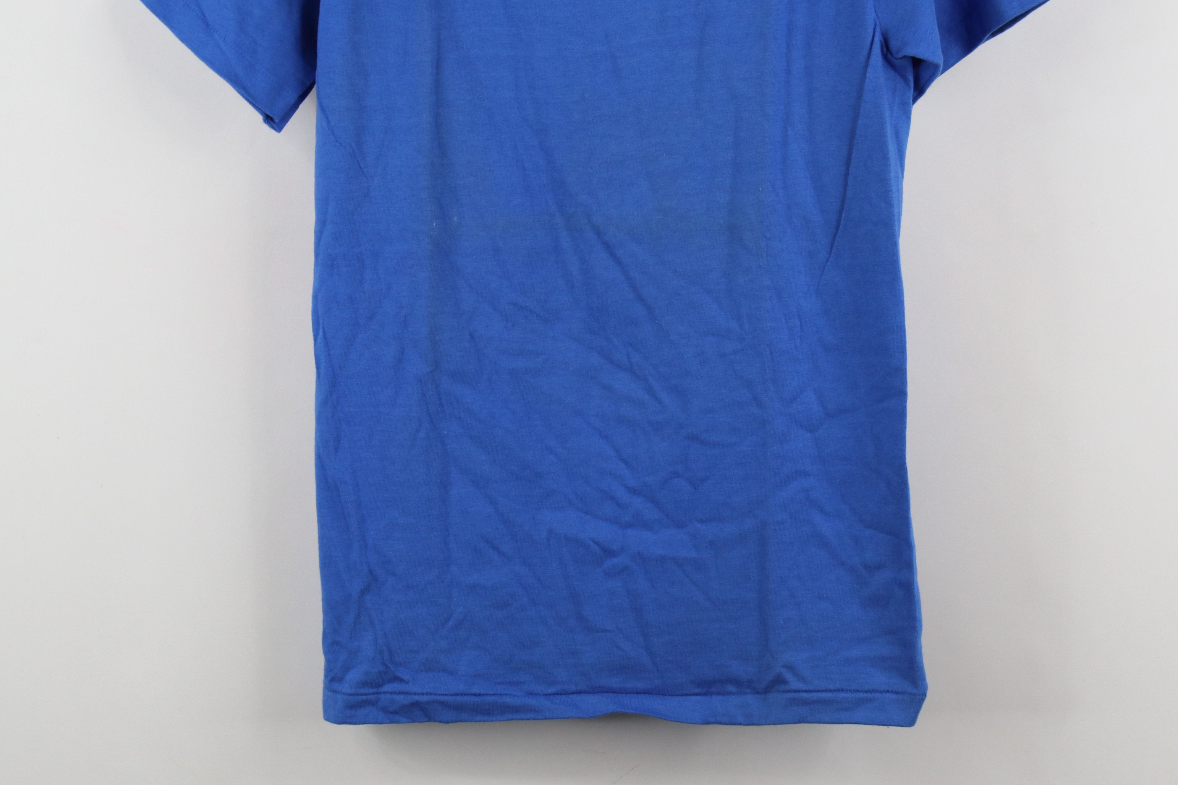 Hanes × Vintage Vintage 80s 90s Hanes Beefy Blank Cotton T-Shirt Blue USA Size US S / EU 44-46 / 1 - 3 Thumbnail