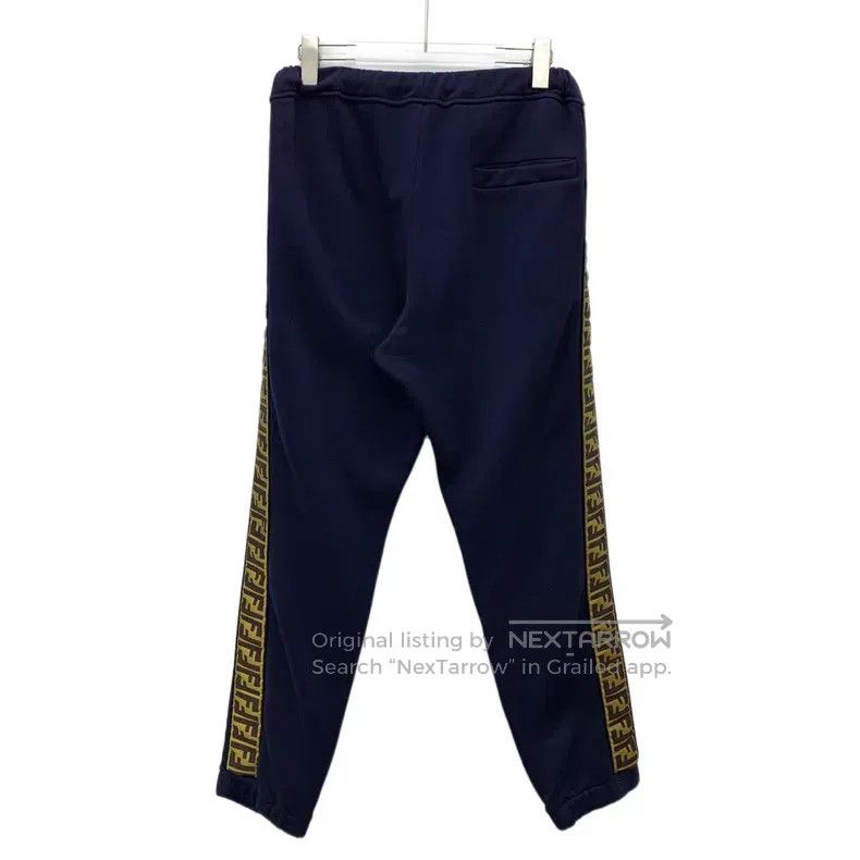 Fendi Fendi Dark Blue Side Double F Logo Wool Casual Trousers Size 30" / US 8 / IT 44 - 2 Thumbnail