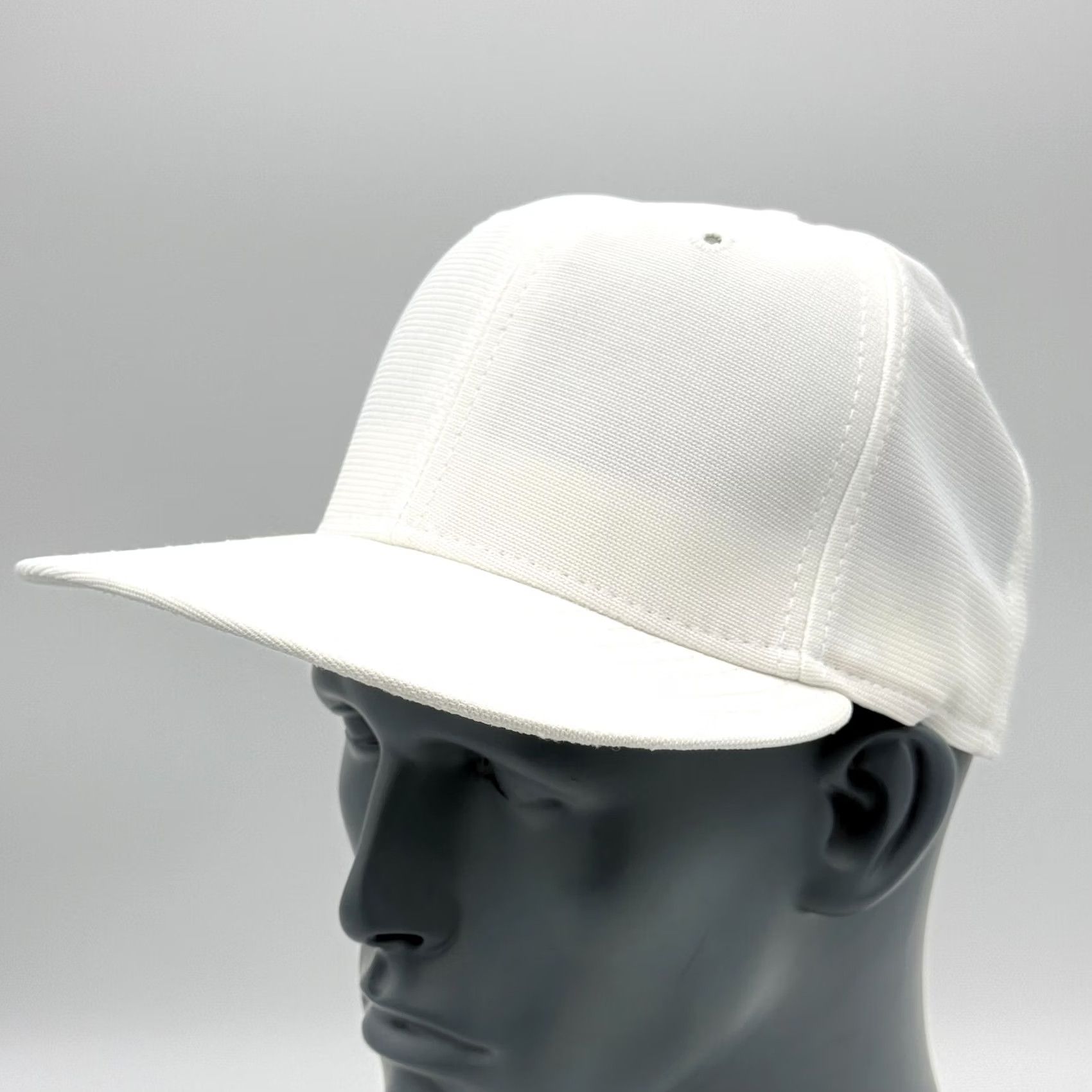 New Era VINTAGE New Era Fitted Hat Cap 7 1/8 White Pro Model Plain No Logo USA Men Cap Baseball 90s Mens Size ONE SIZE - 2 Thumbnail
