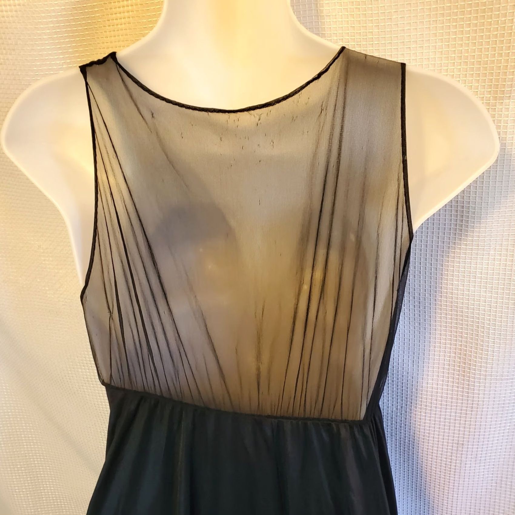 Vintage VINTAGE Maxi Sheer Black Slip Dress Sz S 70s V-Neck Pullover Party/Cocktail Womens Sexy Gothic USA 70s City Classic Tattoo Modern Design Size S / US 4 / IT 40 - 7 Thumbnail