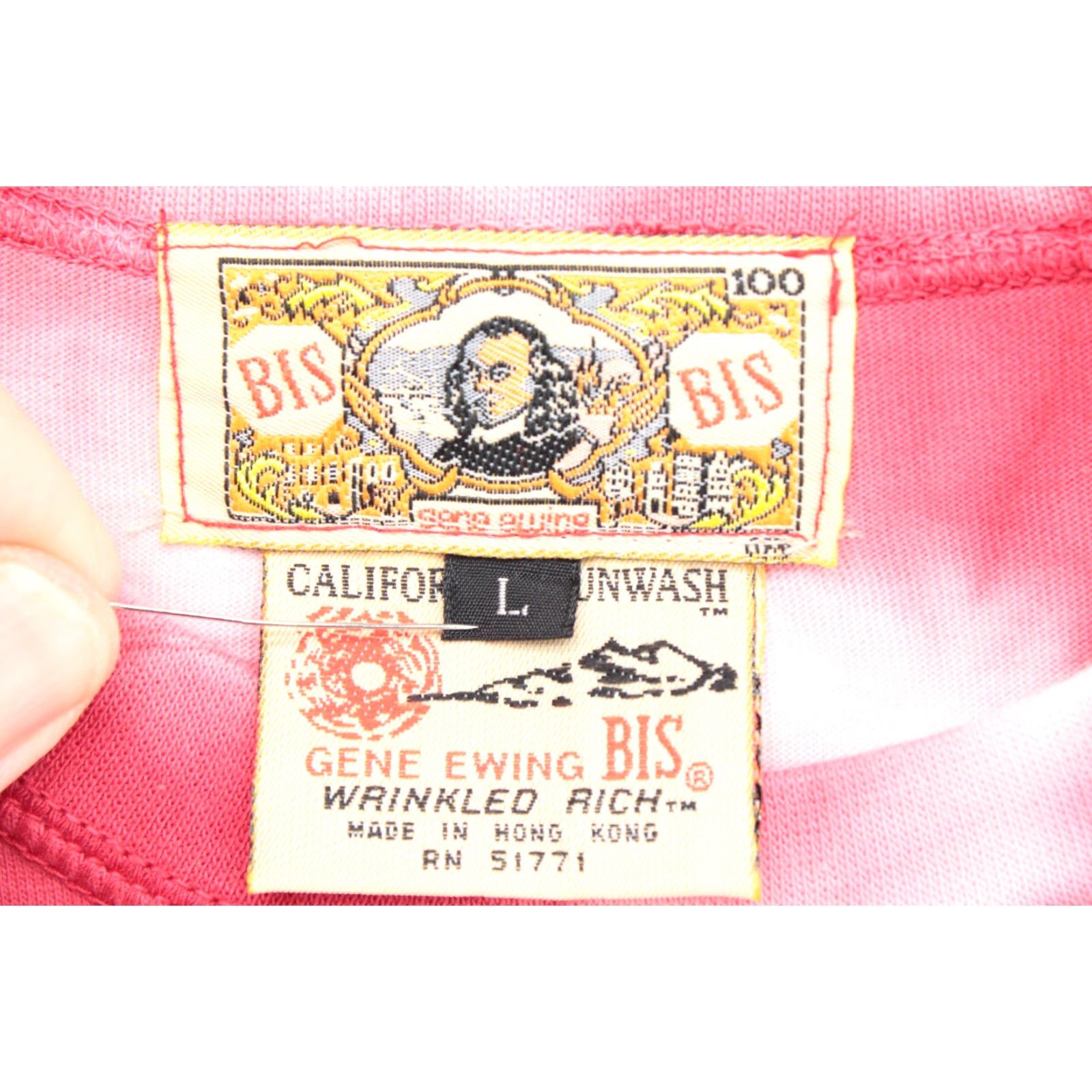 Vintage VINTAGE Gene Ewing BIS Tie Dye T Shirt Women's Red Large California Sunwash (No Flaws) Size L / US 10 / IT 46 - 4 Thumbnail
