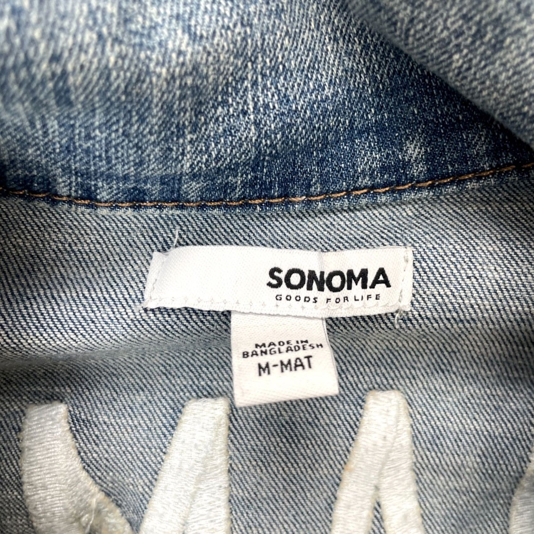 Denime Mama Jacket Womens Medium Blue Sonoma Denim Trucker Coat Embroidered Mom Size M / US 6-8 / IT 42-44 - 3 Thumbnail