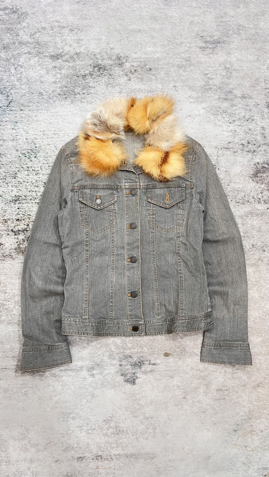 Japanese Brand 2000s Fur Trucker denim jacket Size S / US 4 / IT 40 - 1 Thumbnail