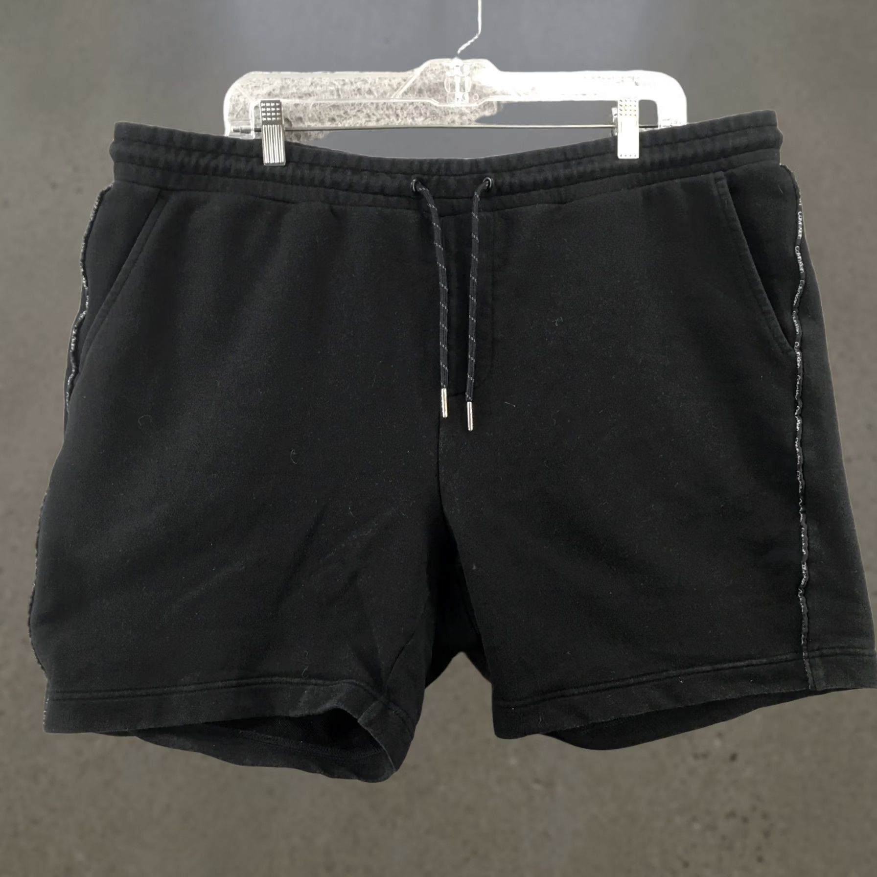 Calvin Klein Calvin Klein Sweatshorts Mens Black High Rise Drawstring Pocket Size ONE SIZE - 1 Thumbnail
