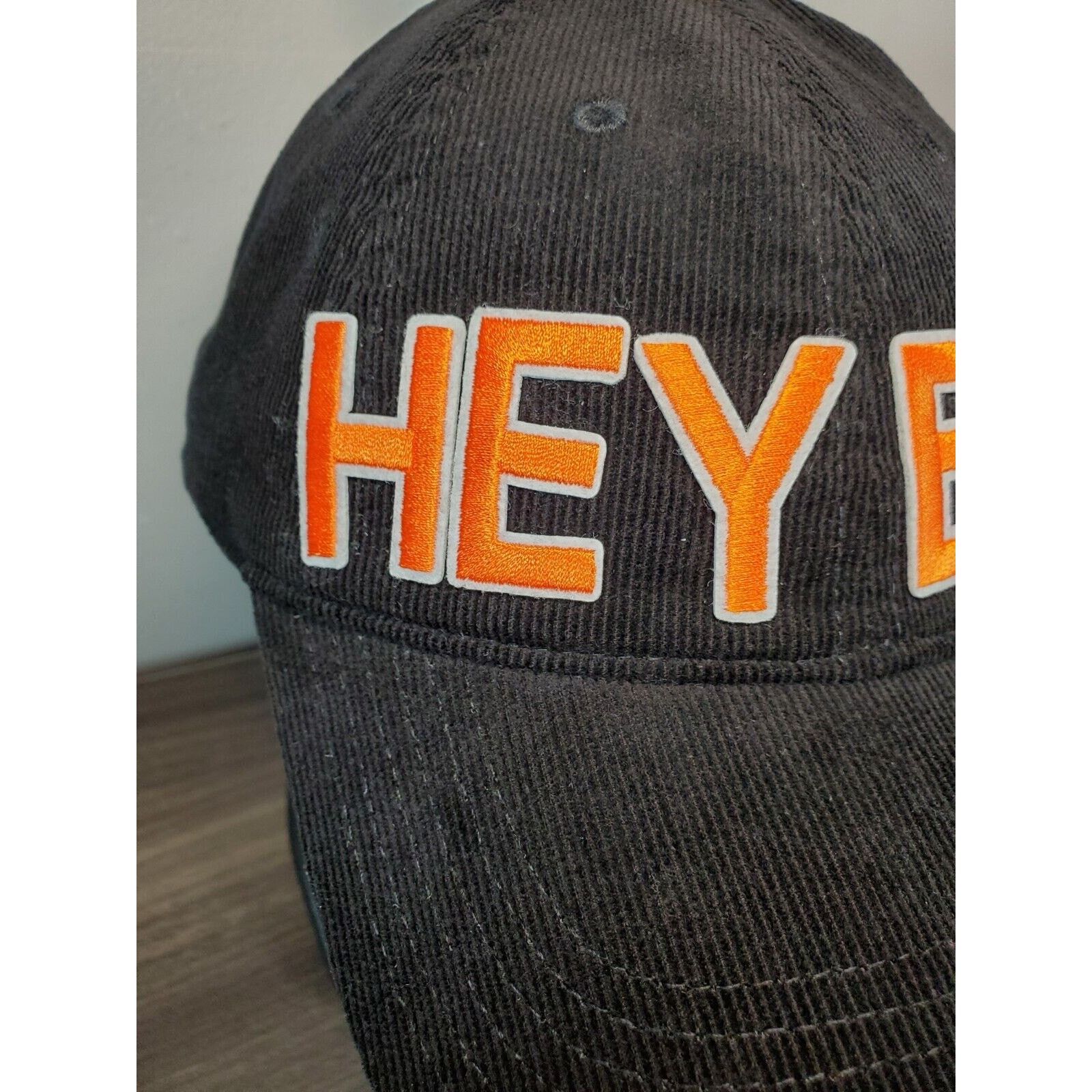 Otto HEY BOO Hat Black Corduroy Adjustable Baseball Cap OTTO Size ONE SIZE - 4 Thumbnail