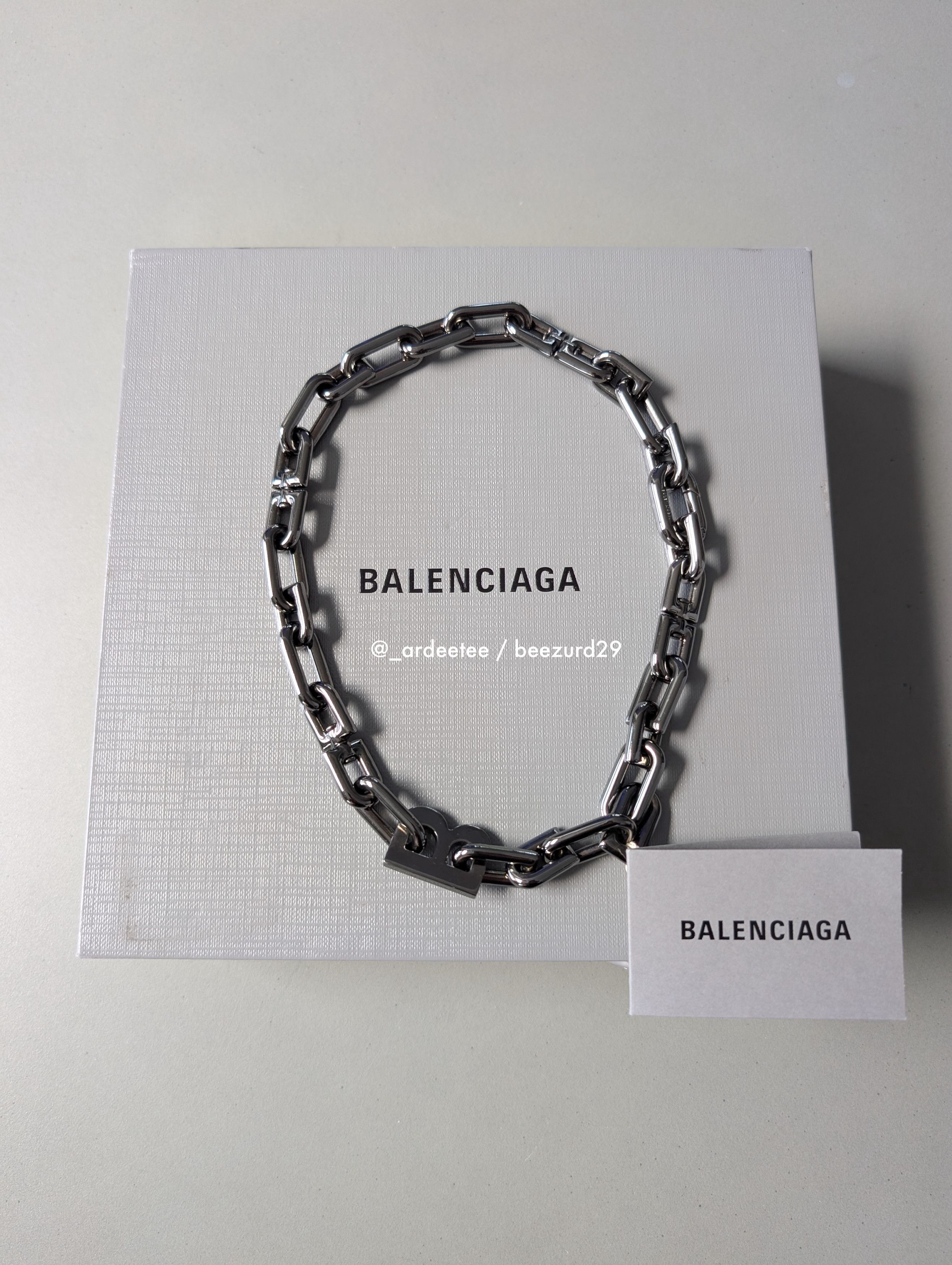 Balenciaga 💥B CHAIN THIN NECKLACE BRASS Size ONE SIZE - 3 Thumbnail