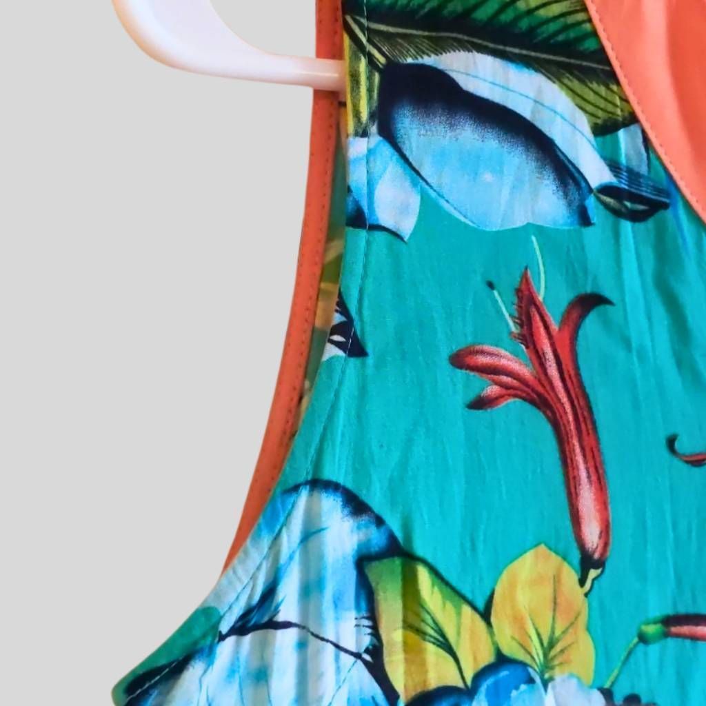 Brooklyn Industries Brooklyn Industries Dress XS Tropical Floral Rayon Teal Beac Size XS / US 0-2 / IT 36-38 - 11 Thumbnail