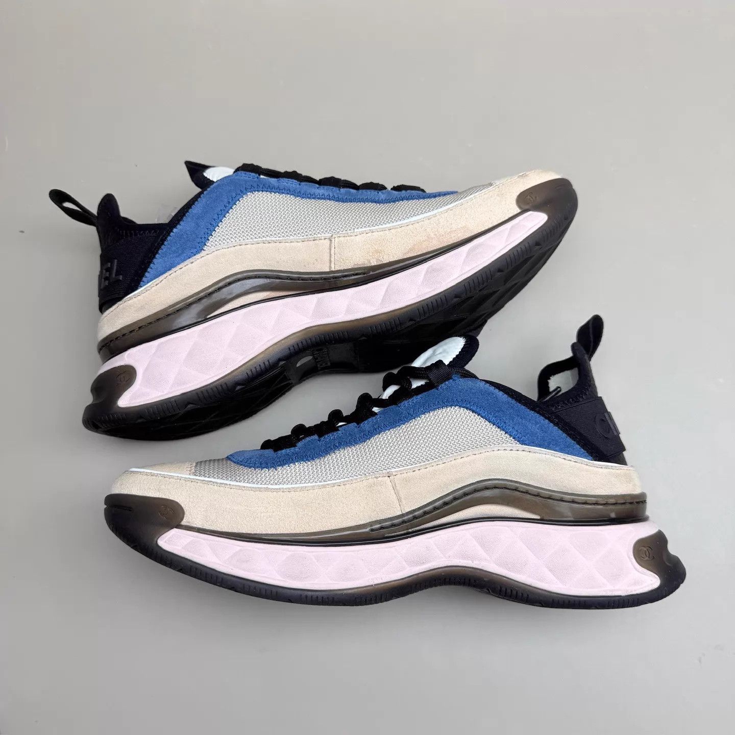 Chanel CHANEL Blue & Pink CC Platform Sneakers 38 EUR 99 New Size US 7.5 / IT 37.5 - 5 Thumbnail