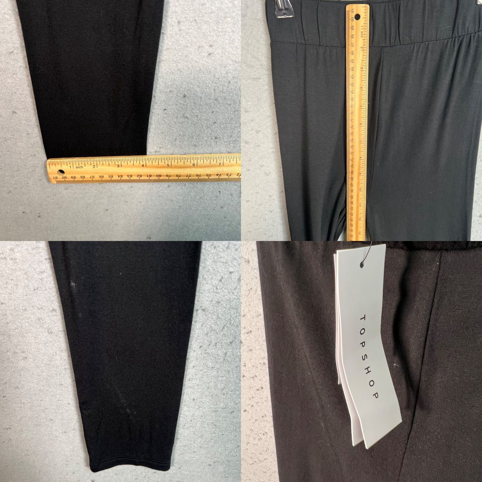 Topshop Topshop Leggings Womens Size 4 Black Viscose Elastane Stretch Ankle High Rise 27in Inseam Regular Pattern Solid Size 27" / US 4 / IT 40 - 8 Thumbnail