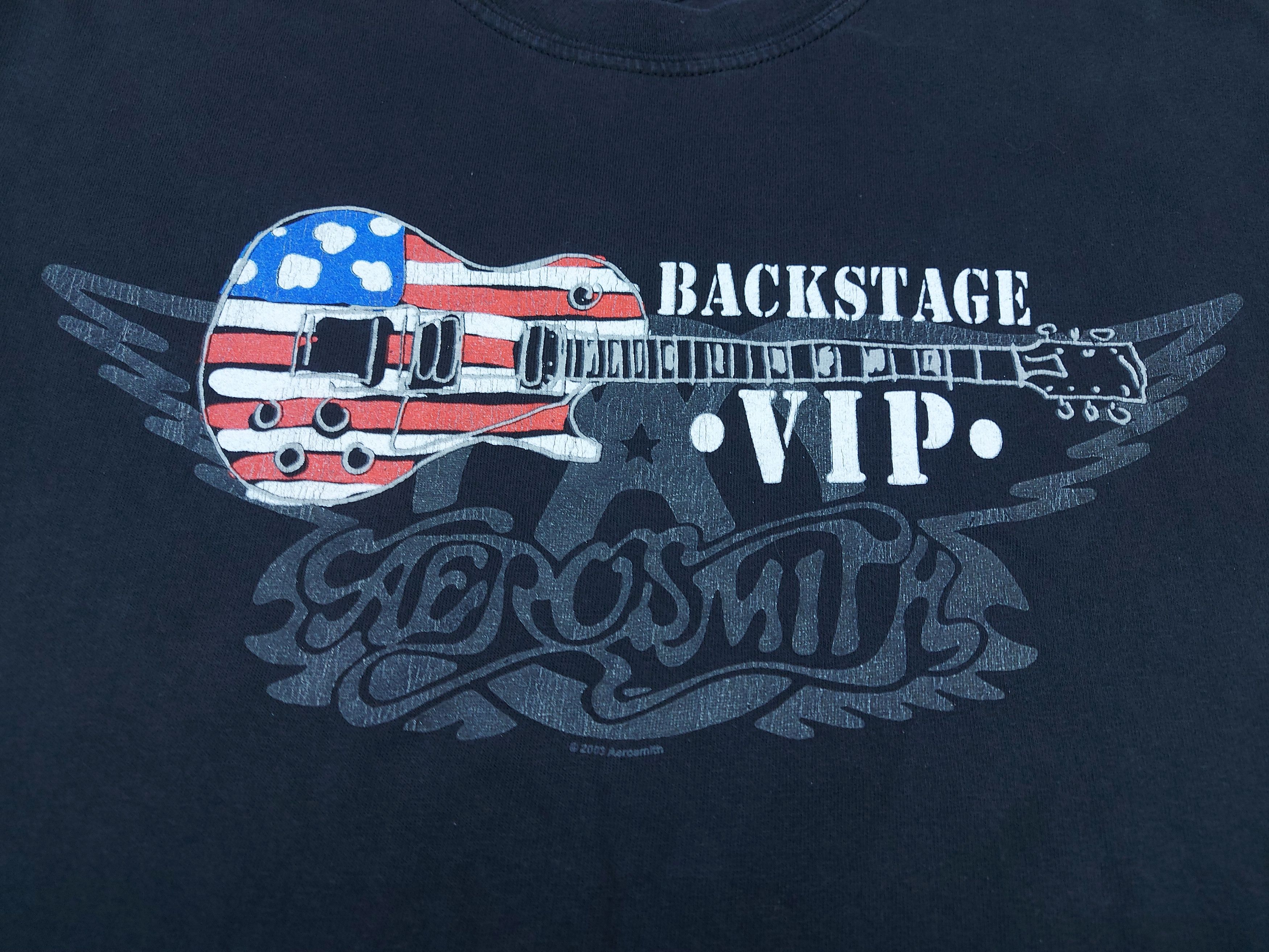 Aerosmith × Band Tees × Vintage Vintage 2003 Aerosmith Band Backstage VIP Official TEE Size US M / EU 48-50 / 2 - 2 Thumbnail