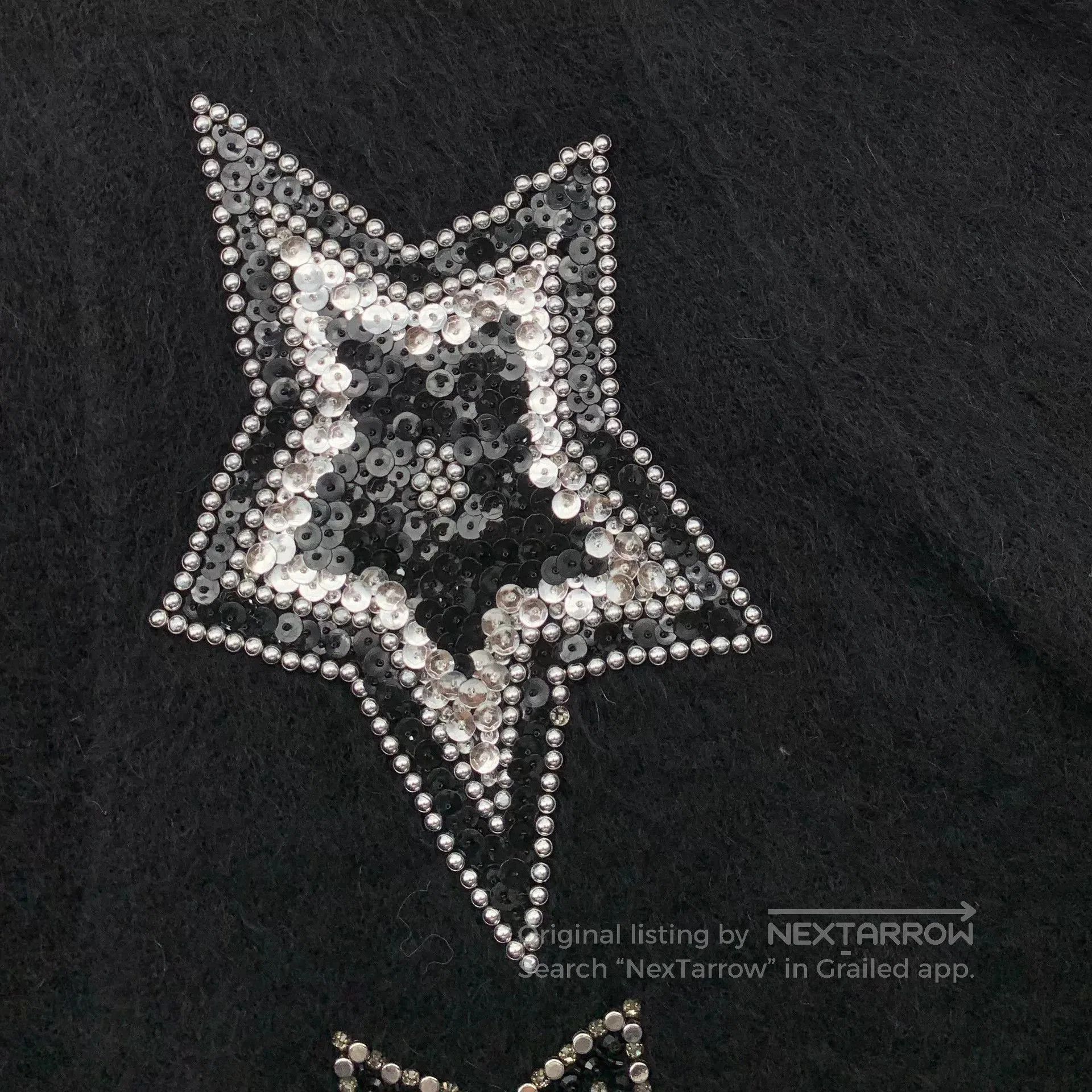 Saint Laurent Paris SAINT LAURENT Black Star Sequin Cardigan. Size M / US 6-8 / IT 42-44 - 3 Thumbnail