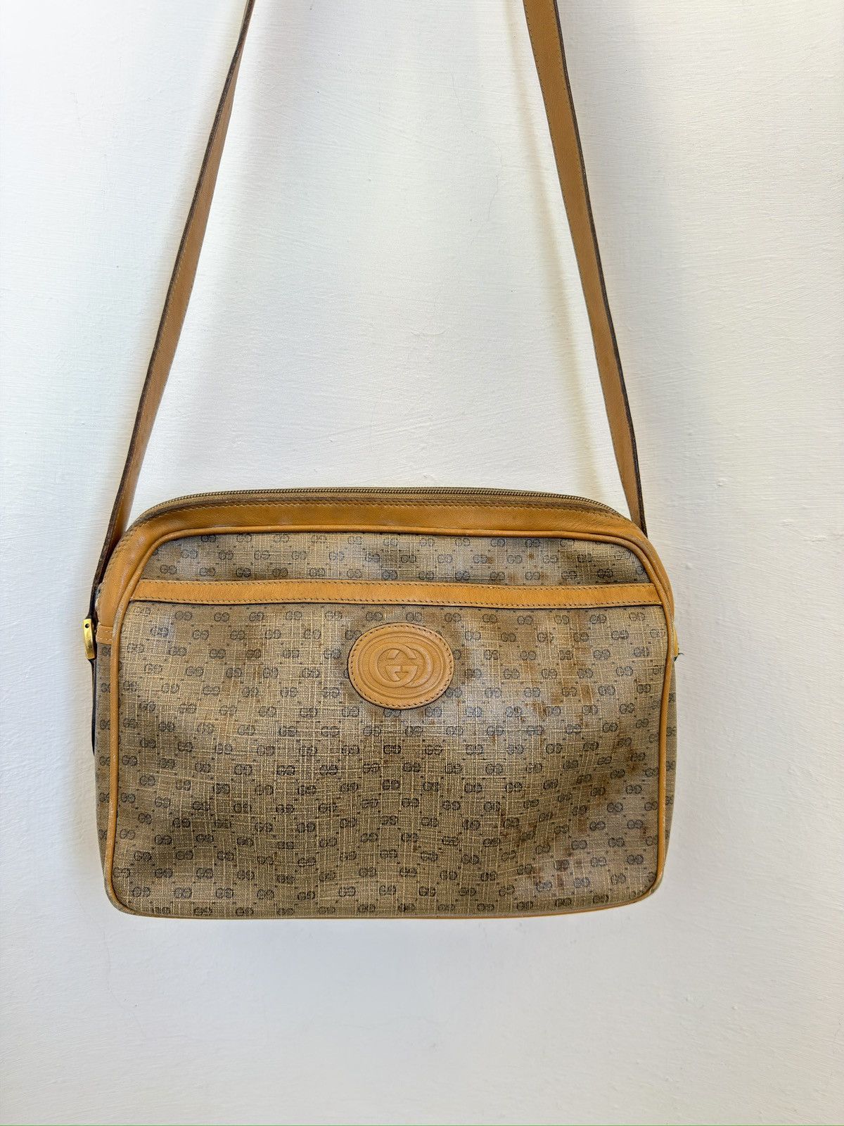 Gucci Vintage Rare 80s Gucci Micro GG Messenger Bag Unisex Size ONE SIZE - 2 Thumbnail