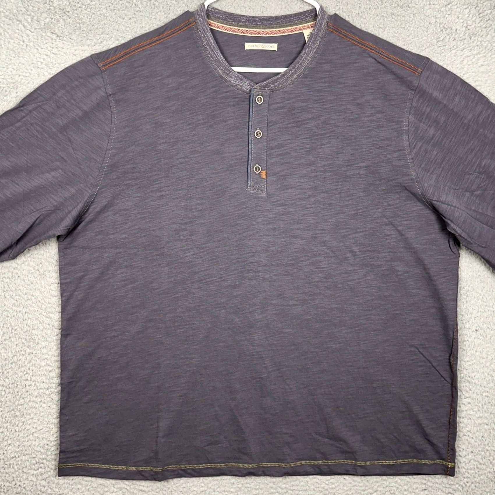 Carbon2Cobalt Carbon2Cobalt T-Shirt Men 2XL Gray Henley Tee Lightweight Long Sleeve Casual EUC Size US XXL / EU 58 / 5 - 3 Thumbnail