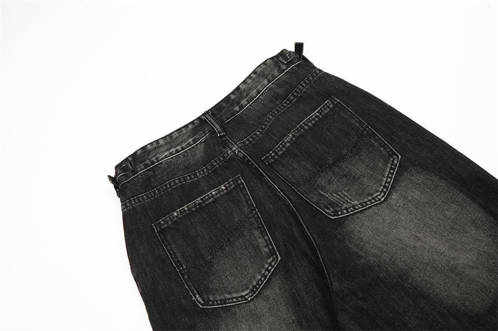 Japanese Brand × Jean Heavy distressed men's retro washed straight ripped jeans Size US 32 / EU 48 - 6 Thumbnail