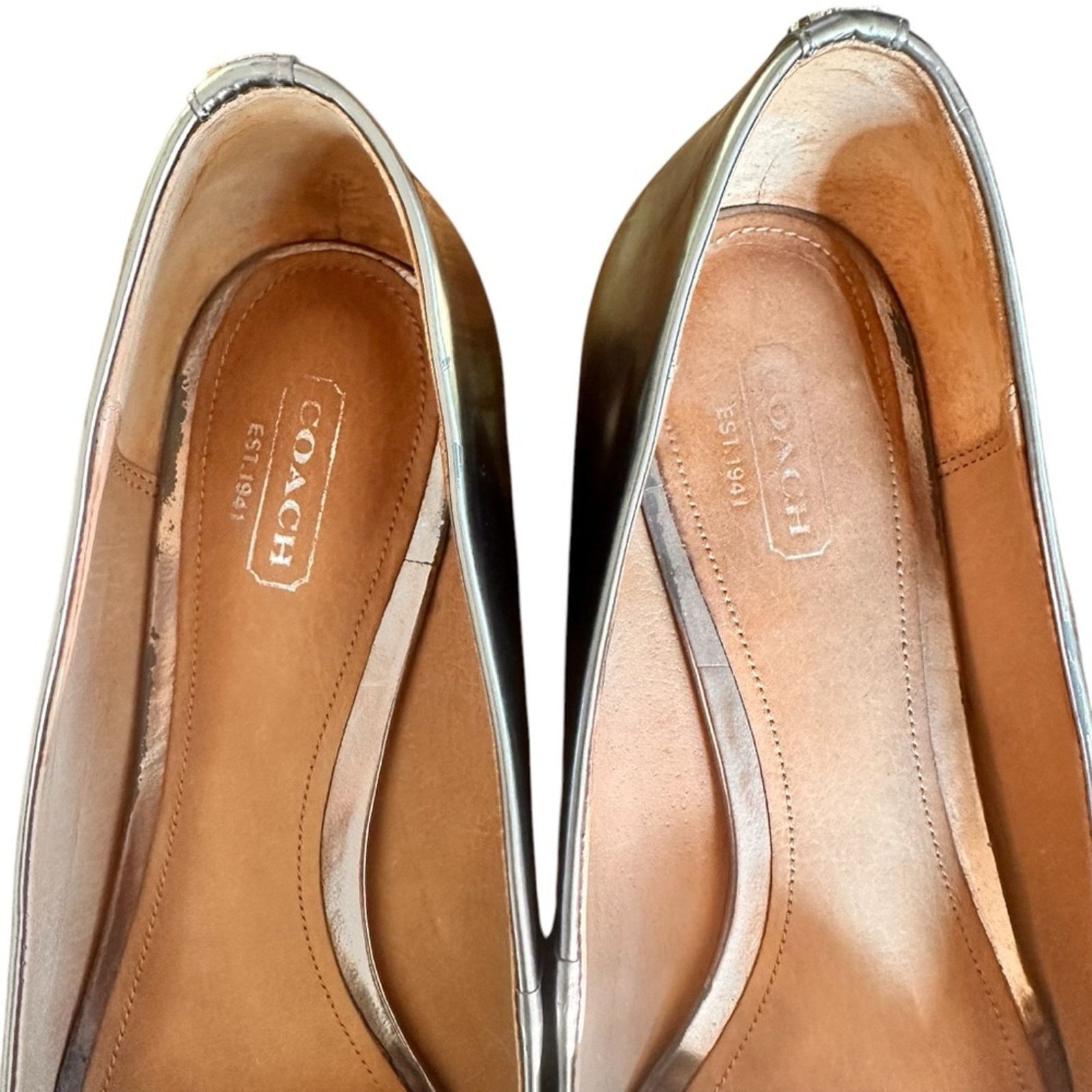 Coach Coach Tabitha Mirror Metallic Penny Loafers – Silver –Size 9 Size US 9 / IT 39 - 3 Thumbnail