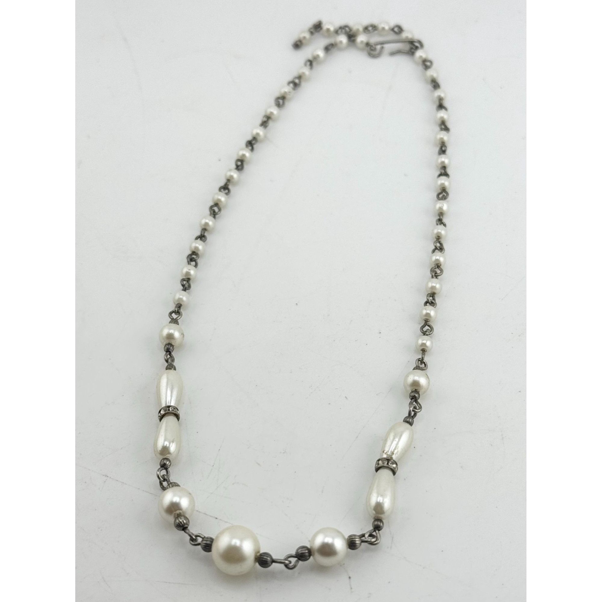Vintage Vintage faux pearl rhinestone collar necklace Size ONE SIZE - 3 Thumbnail