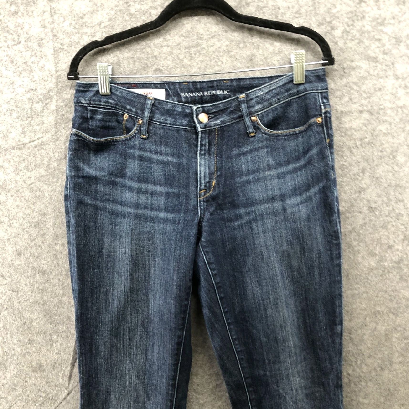 Banana Republic Banana Republic Jeans Womens Boot Cut Denim Low Rise 6 Blue Dark Wash 5-Pocket Cotton Blend Stretch Inseam 33in Size 28" / US 6 / IT 42 - 4 Thumbnail