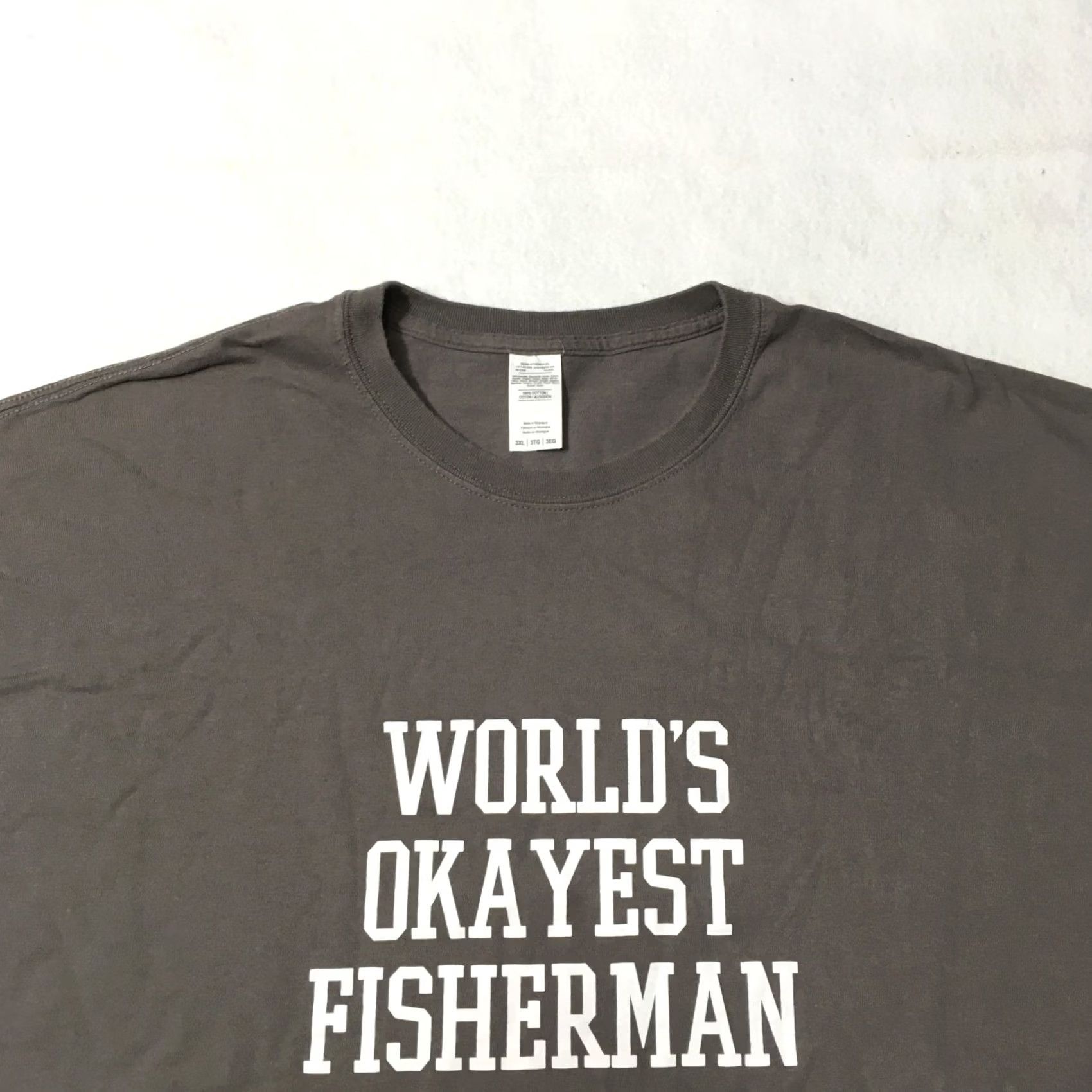 Gildan Gildan Fisherman Fishing T-Shirt 3XL COTTON Gray Men Size US XXL / EU 58 / 5 - 2 Thumbnail