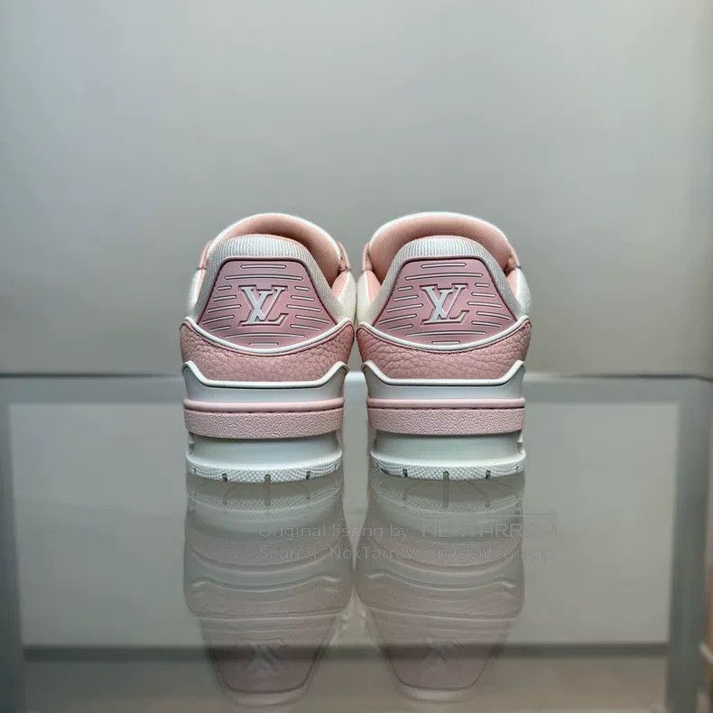 Louis Vuitton Louis Vuitton Trainer's New Litchi Peel White Powder shoes Size US 4 / IT 34 - 3 Thumbnail