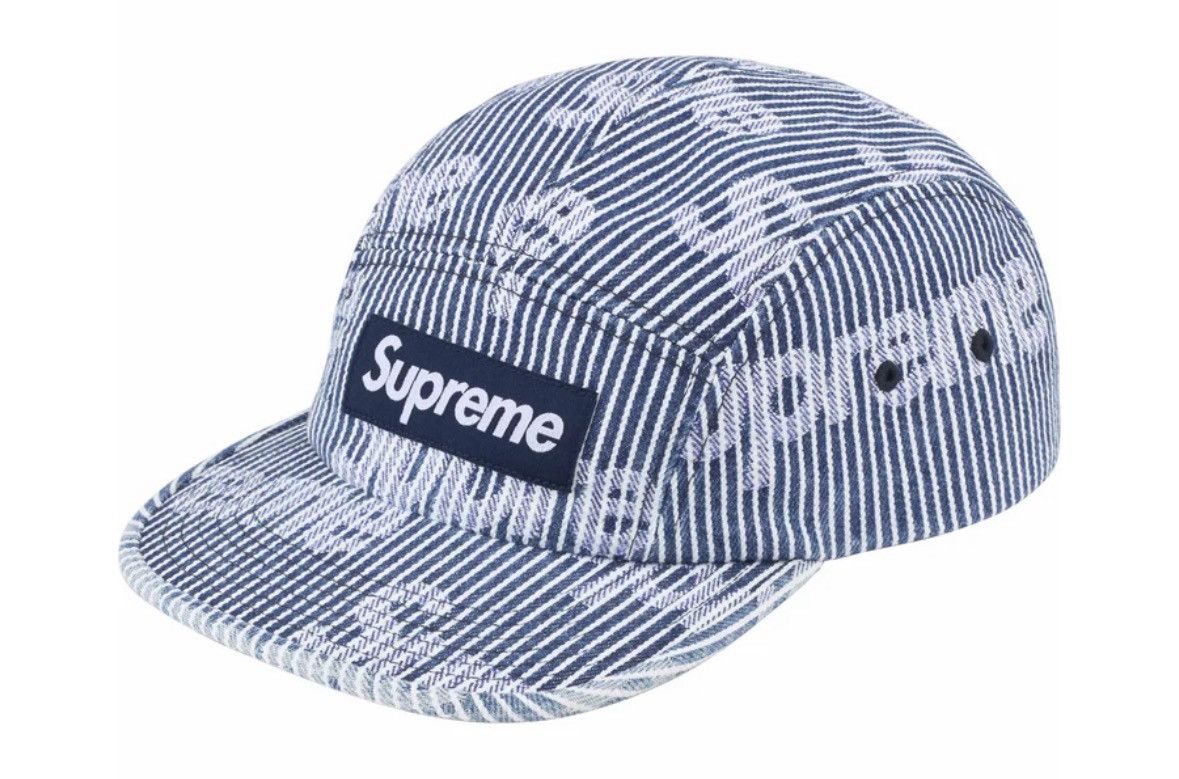 帽子 Supreme Frayed Logos Denim Camp Cap Supreme Frayed Logos Denim Camp Cap Blue - SS21 - US