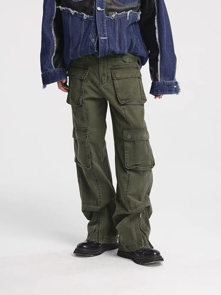 Jean Vintage Green Baggy Cargo Jeans Size US 34 / EU 50 - 4 Thumbnail