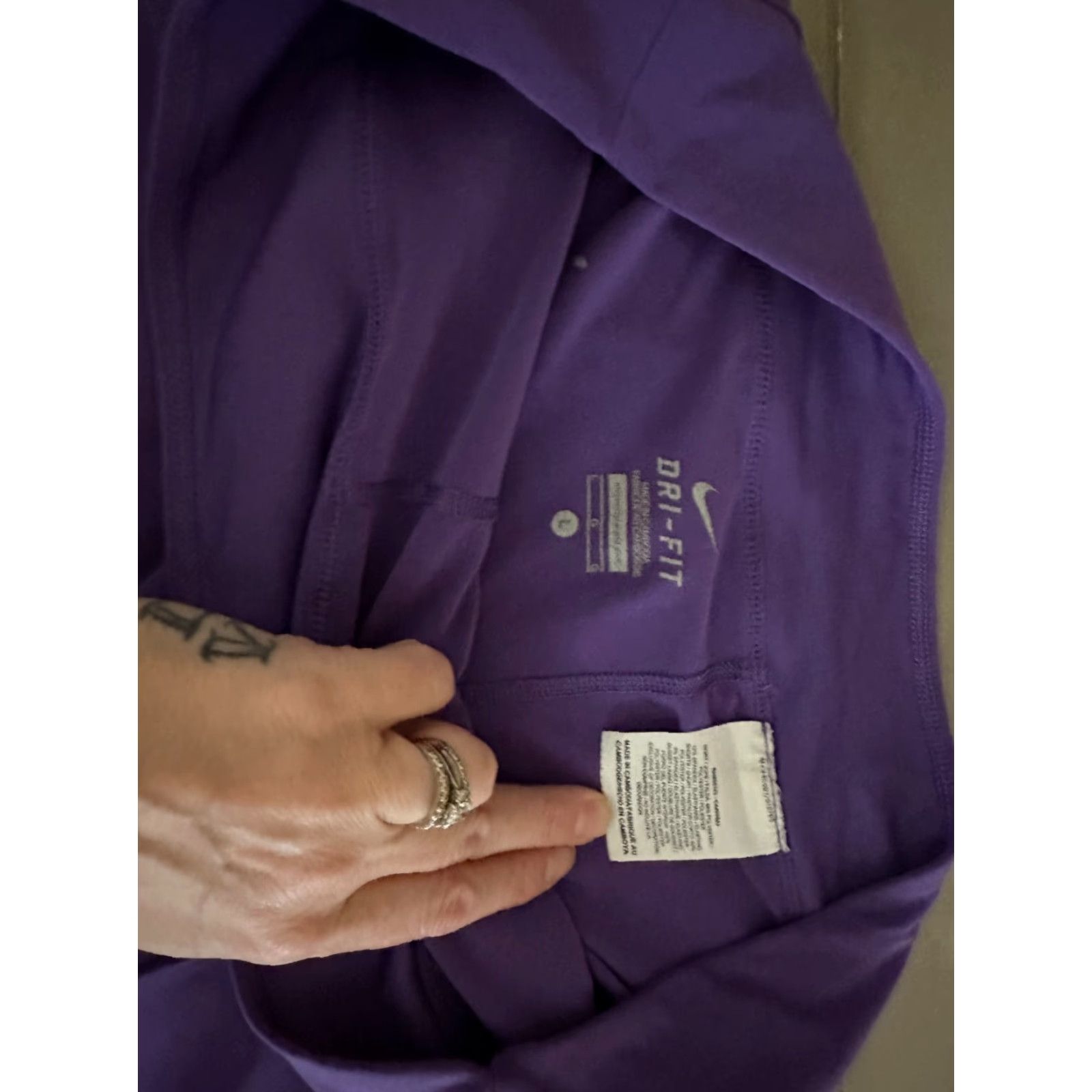 Nike Nike Dri Fit Womens Large Pleated Front Stretch Waist Golf Tennis Skort Purple Size ONE SIZE - 4 Thumbnail