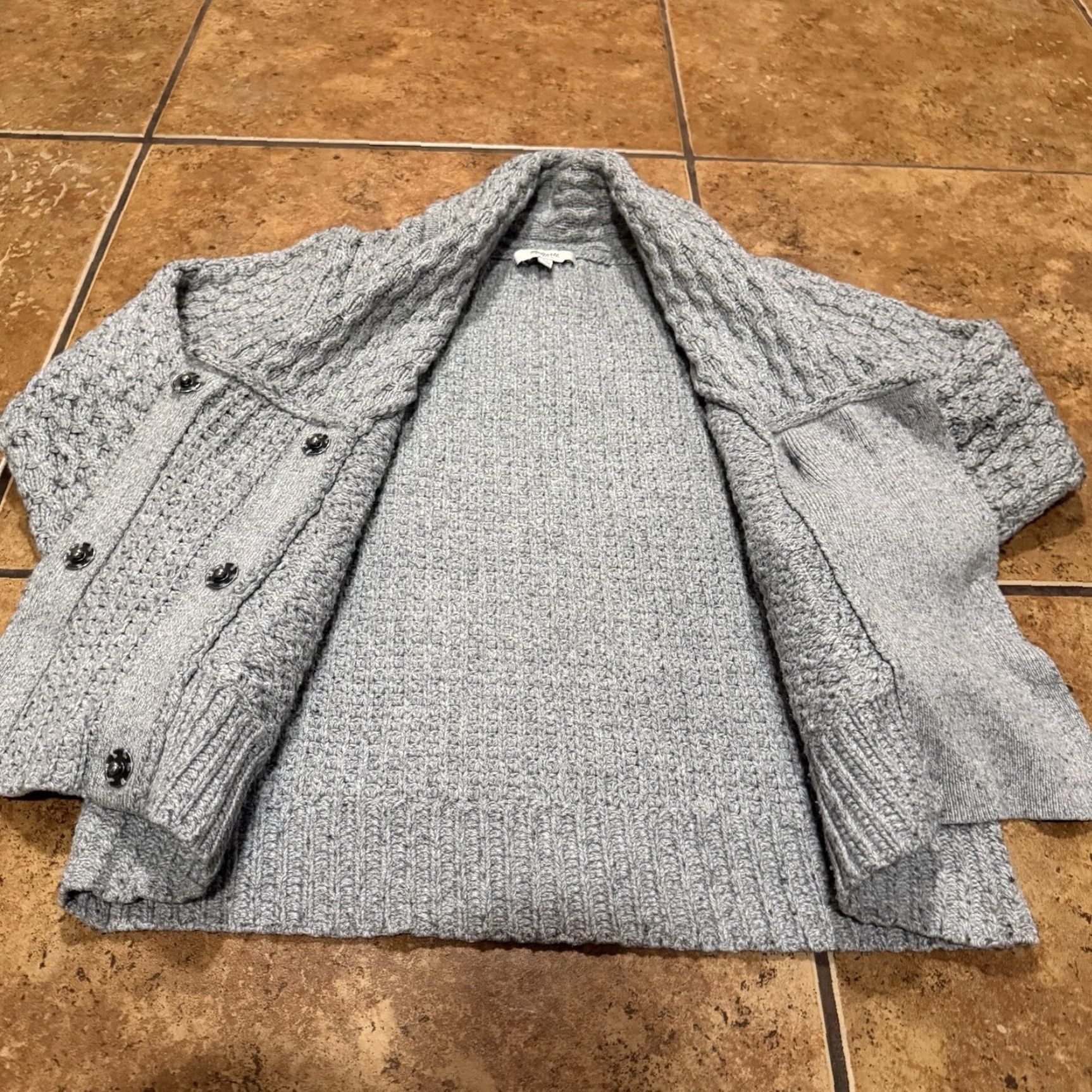 Madewell Madewell Cardigan Sweater Women's XS Grey Knit Open Pockets Bohemian Classic Preppy 70s? No Vintage? (adjusted) Size XS / US 0-2 / IT 36-38 - 5 Thumbnail