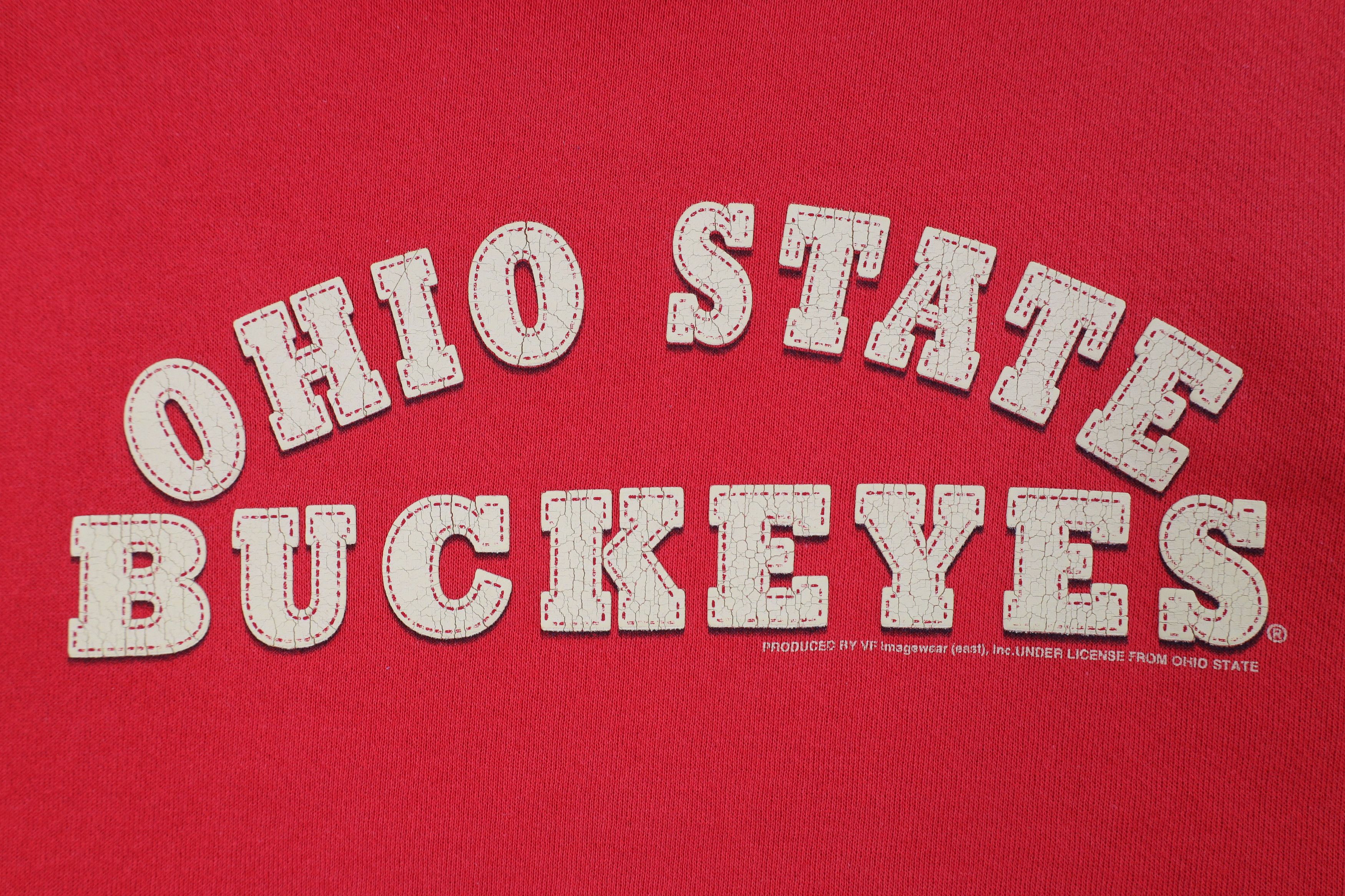 Vintage Vintage 90s State University Short Sleeve Sweatshirt Red Size US L / EU 52-54 / 3 - 4 Thumbnail