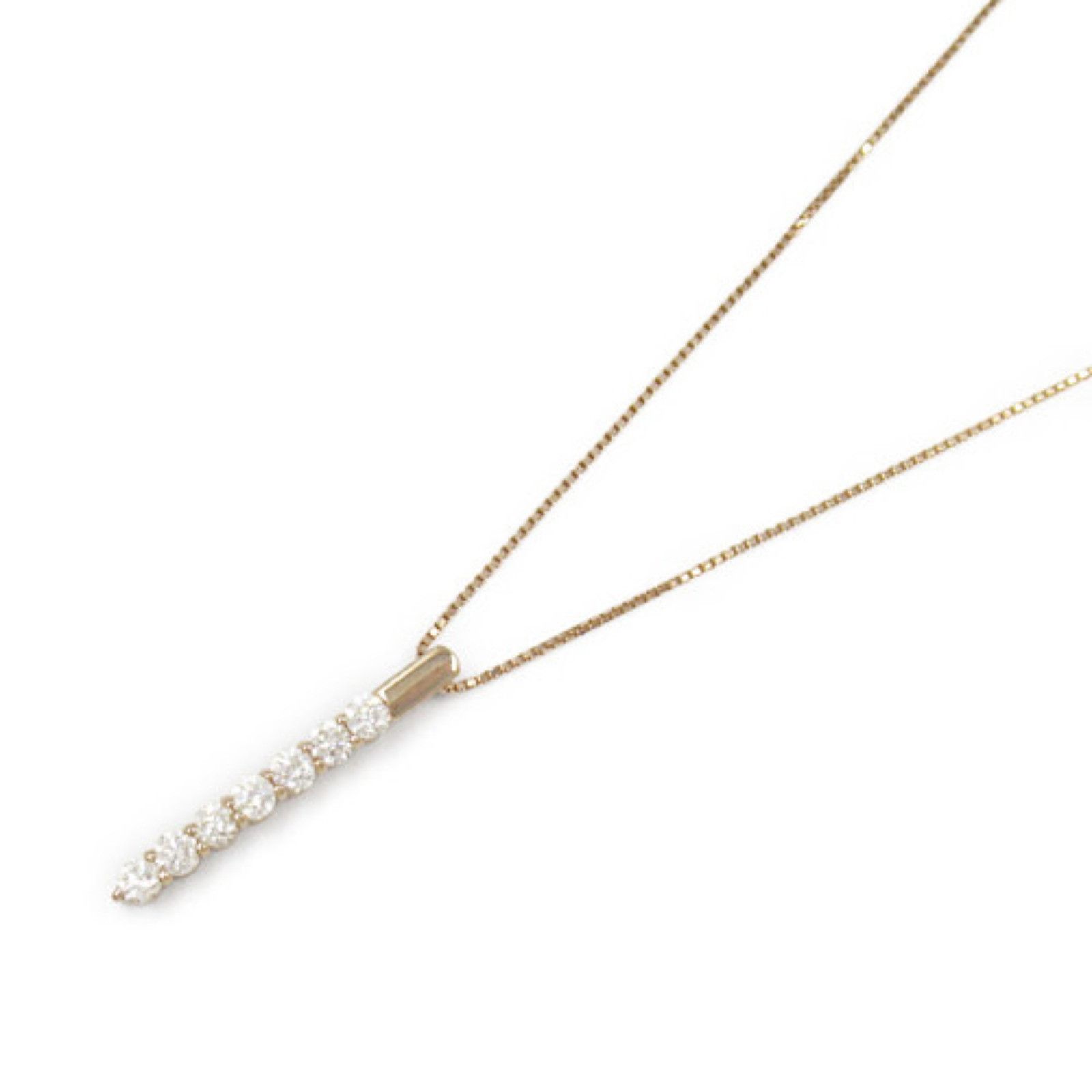 Other Diamond Necklace K18Pg Pink Gold Jewelry Natural Material Necklace in White, Women's