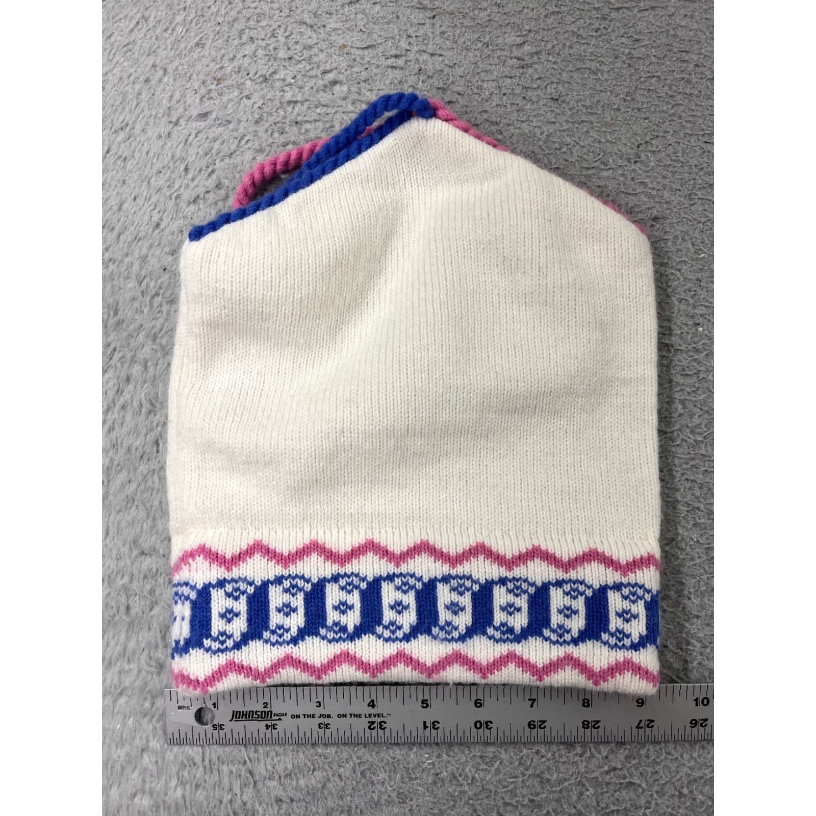 Pinko Maureen of The Mews Beanie Adult One Size White Knit Tassels Acrylic Ski Theme Unisex Mens Womens Boys Girls Size ONE SIZE - 4 Thumbnail
