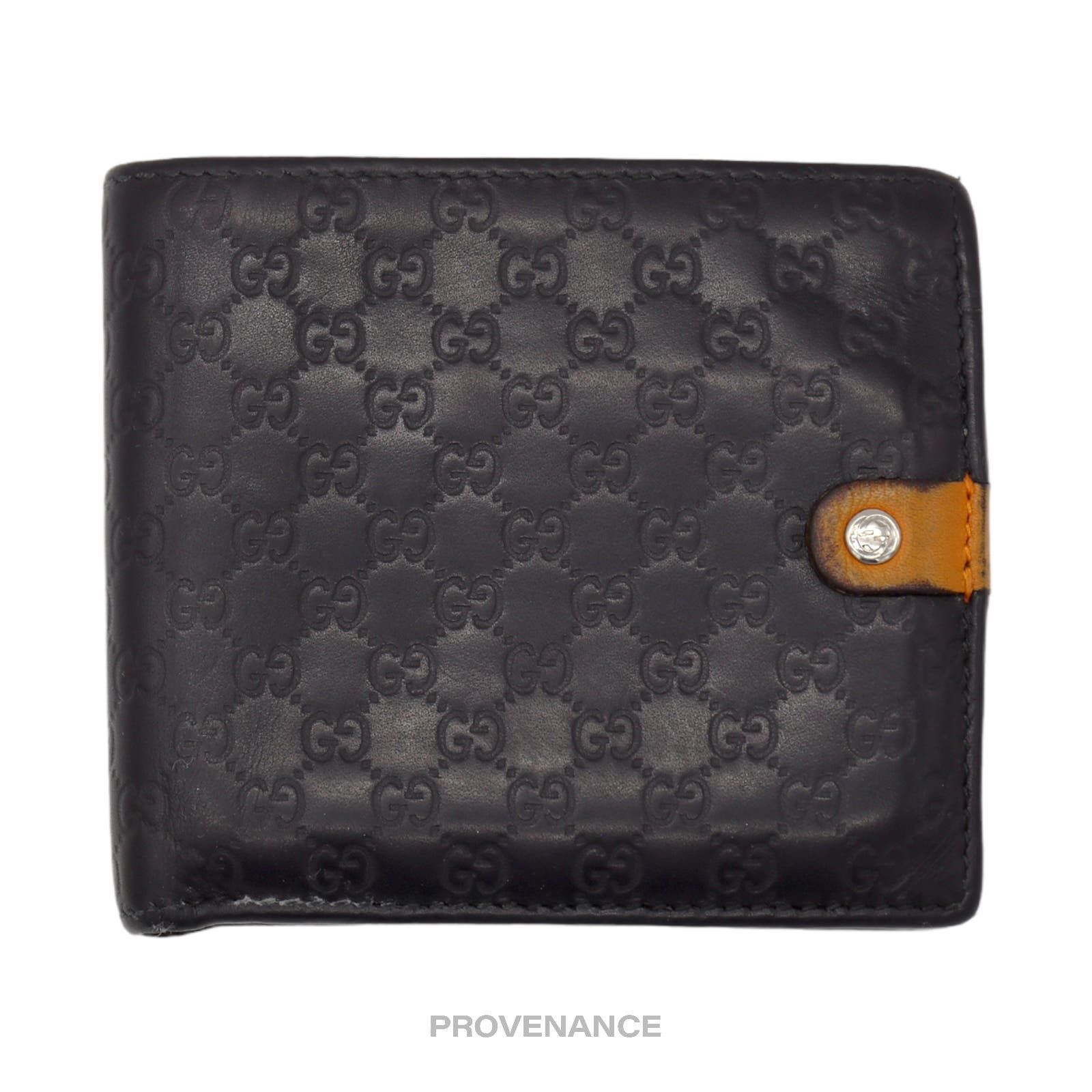 image of Gucci GG MicroGuccissima Bifold Wallet - Patchwork in Black, Men's