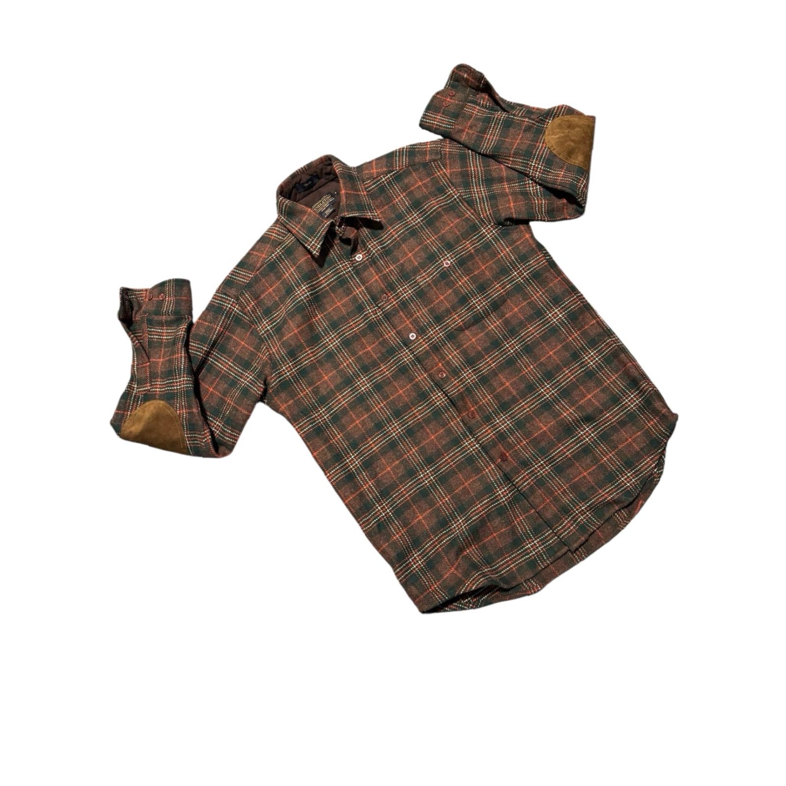 Pendleton Pendleton Trail Shirt Wool Plaid Multi Brown Flannel Suede Elbow Patches Men S Shirt Size S Size US S / EU 44-46 / 1 - 4 Thumbnail