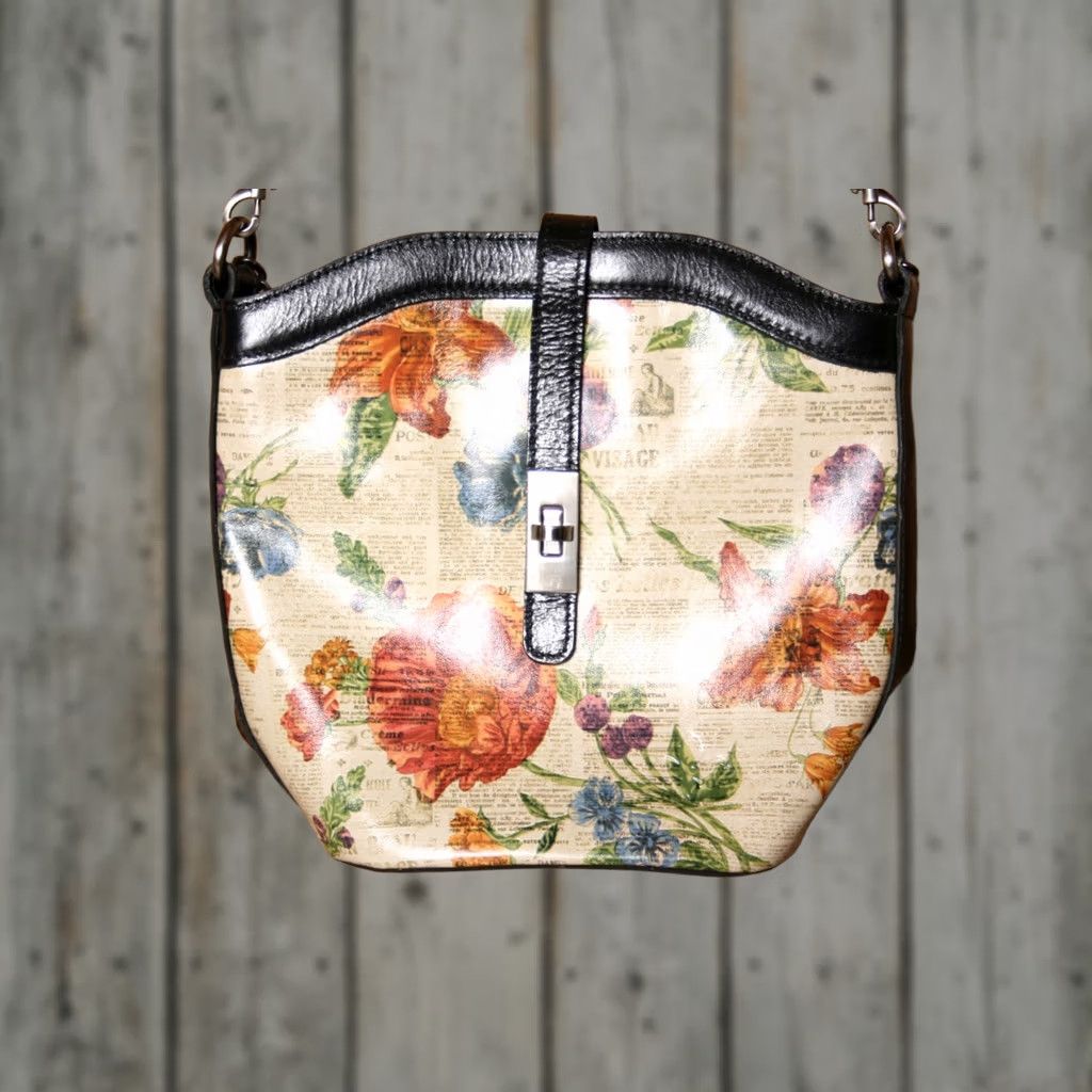 Patricia Nash PATRICIA NASH Blaire Parisian Floral Crossbody Bag Bucket Purse, Multicolor Leather, Adjustable Strap, Turn Lock, Womens, Bag Size ONE SIZE - 1 Thumbnail