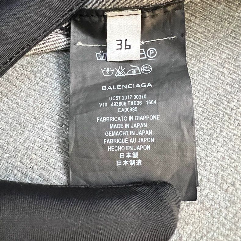 Balenciaga Balenciaga Black Gray Denim Jacket with Logo-2505 Size US S / EU 44-46 / 1 - 6 Thumbnail