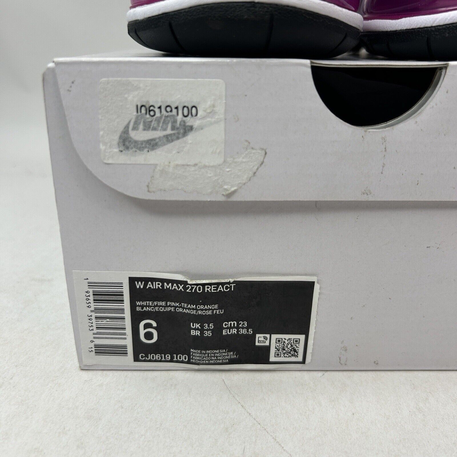 Nike Nike Air Max 270 React WMNS “White Fire Pink” 2024 Size US 6 / IT 36 - 5 Thumbnail