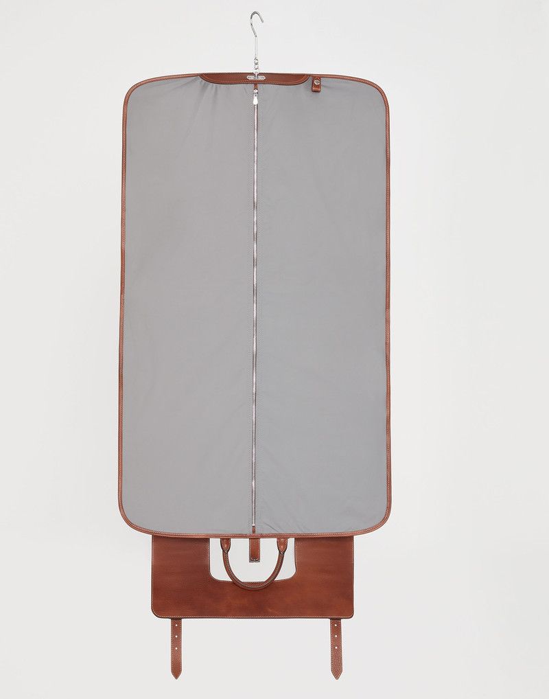 Brunello Cucinelli o1la1rc1a0326 Size: OS / Grained Calfskin Suit Carrier Brown Size ONE SIZE - 4 Thumbnail