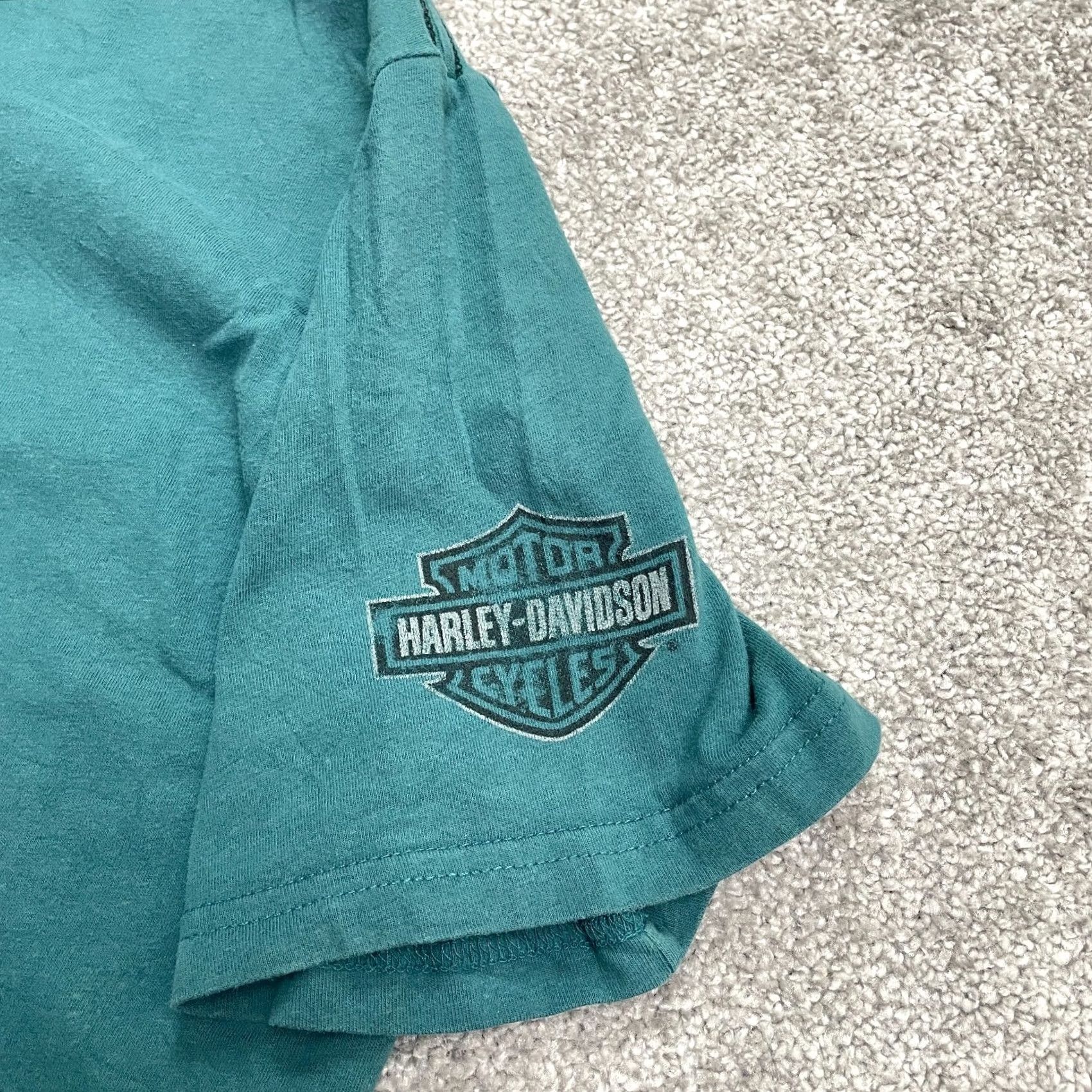 Harley Davidson Harley-Davidson Shirt Mens Large Green 90s Biker Motorcycle Graphic Print Crew Neck Tee Size US L / EU 52-54 / 3 - 3 Thumbnail