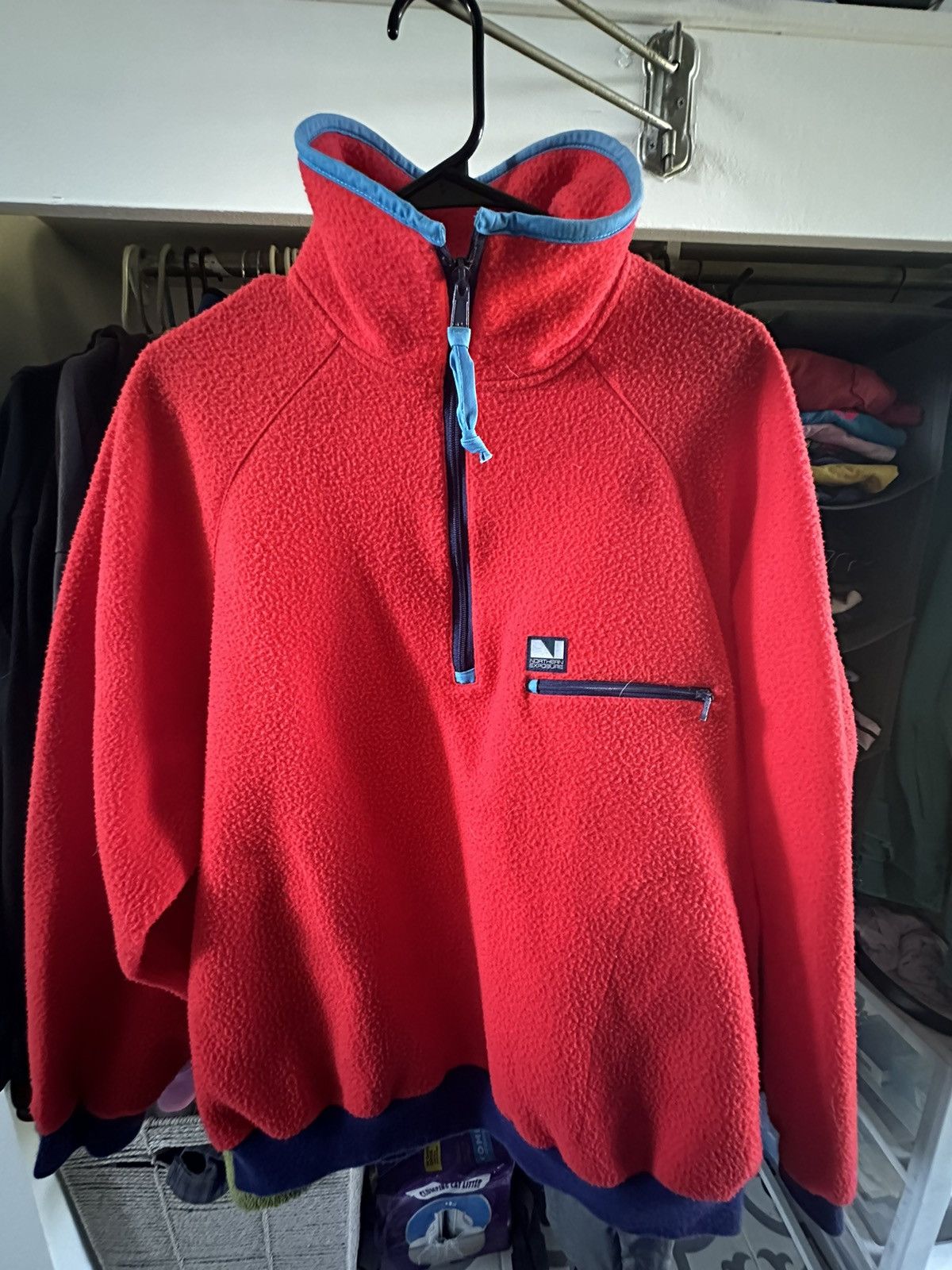 Streetwear × Vintage Red quarter zip fleece Size US L / EU 52-54 / 3 - 1 Thumbnail