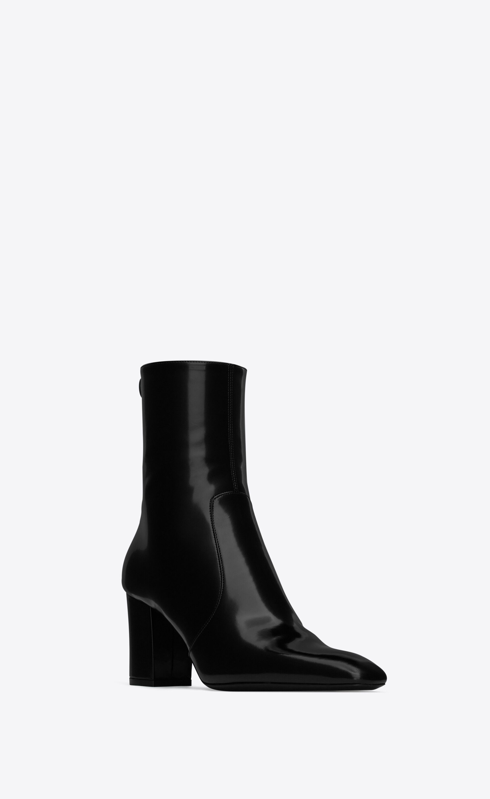 Saint Laurent Paris o1tr1nto0326 757043 Betty Booties in Glazed Leather in Black Size US 8.5 / IT 38.5 - 4 Thumbnail