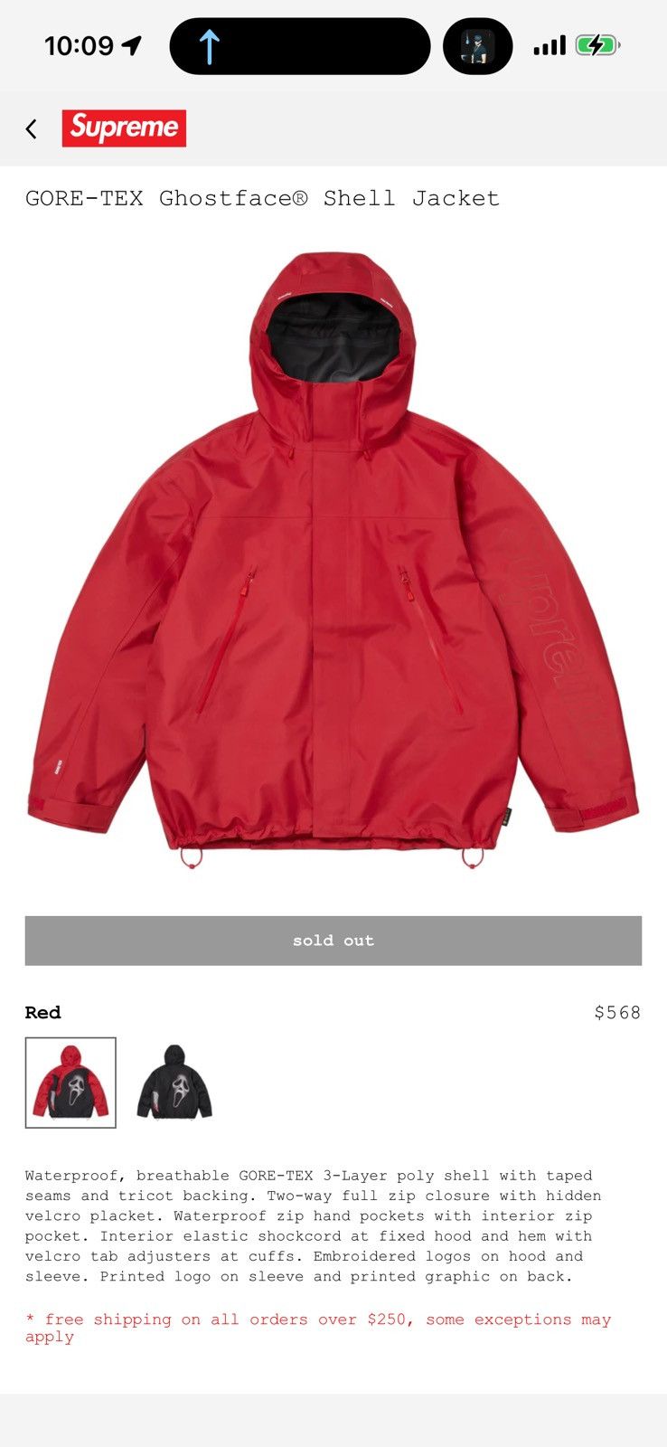Supreme Supreme GORE-TEX Ghostface Shell Jacket Size US XXL / EU 58 / 5 - 3 Thumbnail