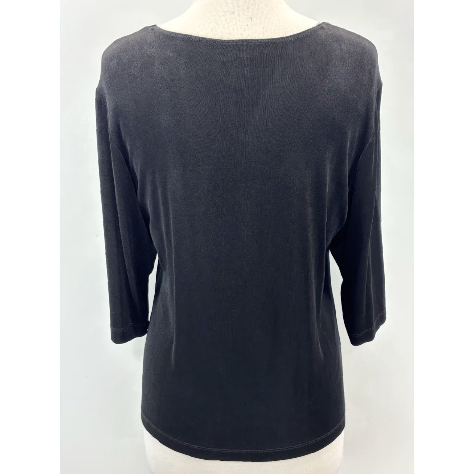 Vintage Chicos Travelers Top Shirt L Black Vneck Stretch Half Sleeve Womens Shirt Large US Size 2 Regular Casual Travel Size L / US 10 / IT 46 - 3 Thumbnail
