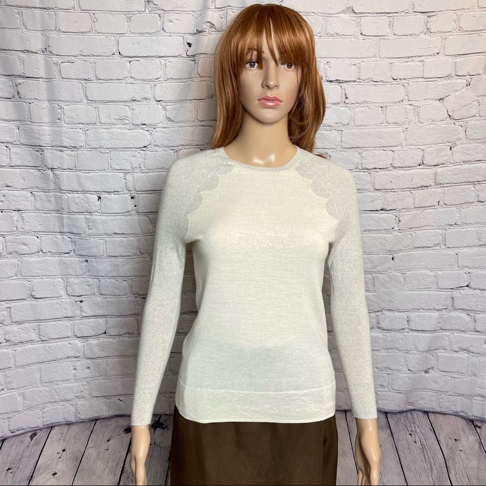 J.Crew J. Crew Merino Wool White Gray Sweater Size XXS Size XXS / US 00 / IT 34 - 1 Thumbnail