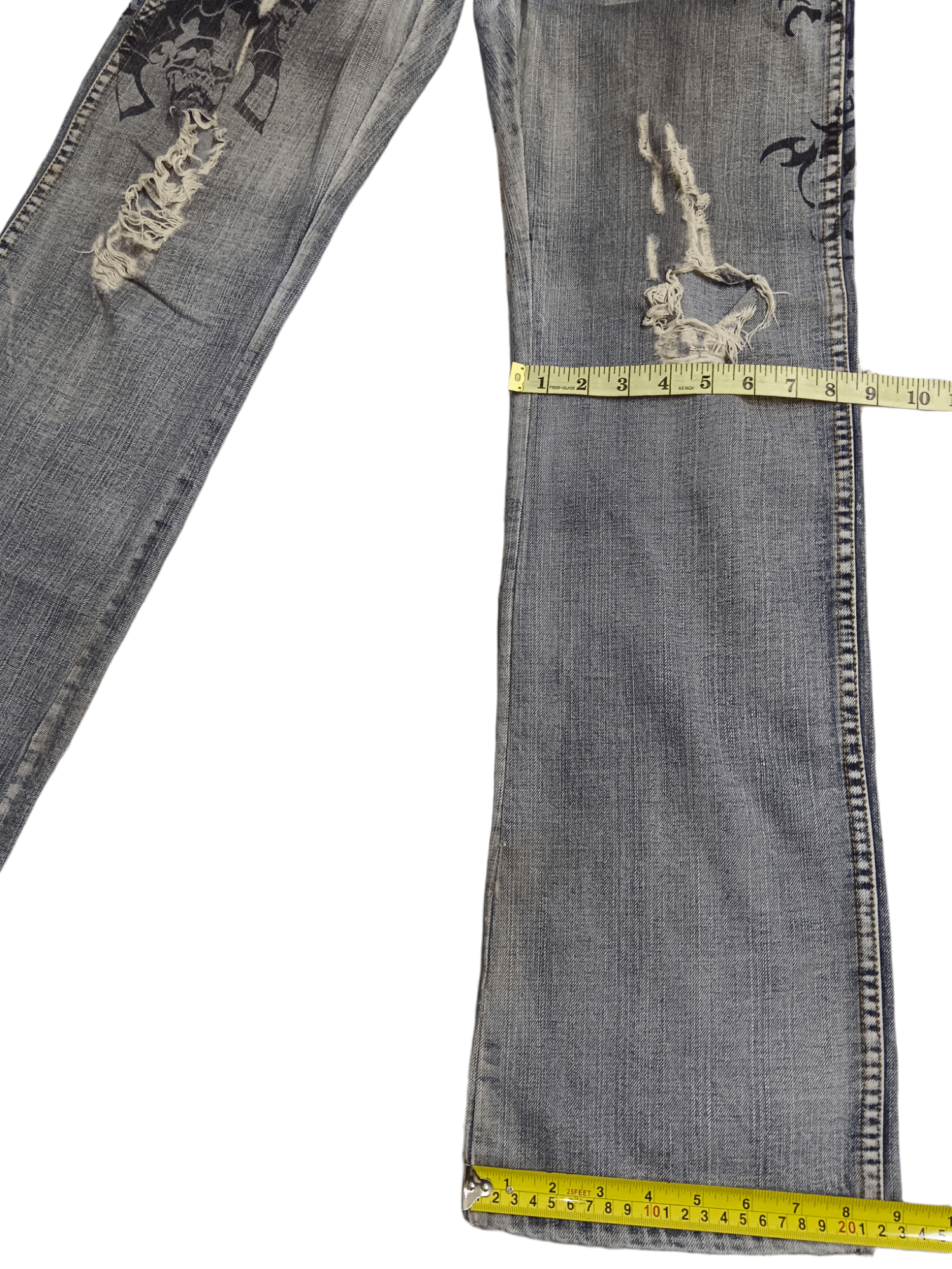 semanticdesign Semantic Design Tribal Tattoo Distressed Flare Denim Size US 30 / EU 46 - 12 Thumbnail