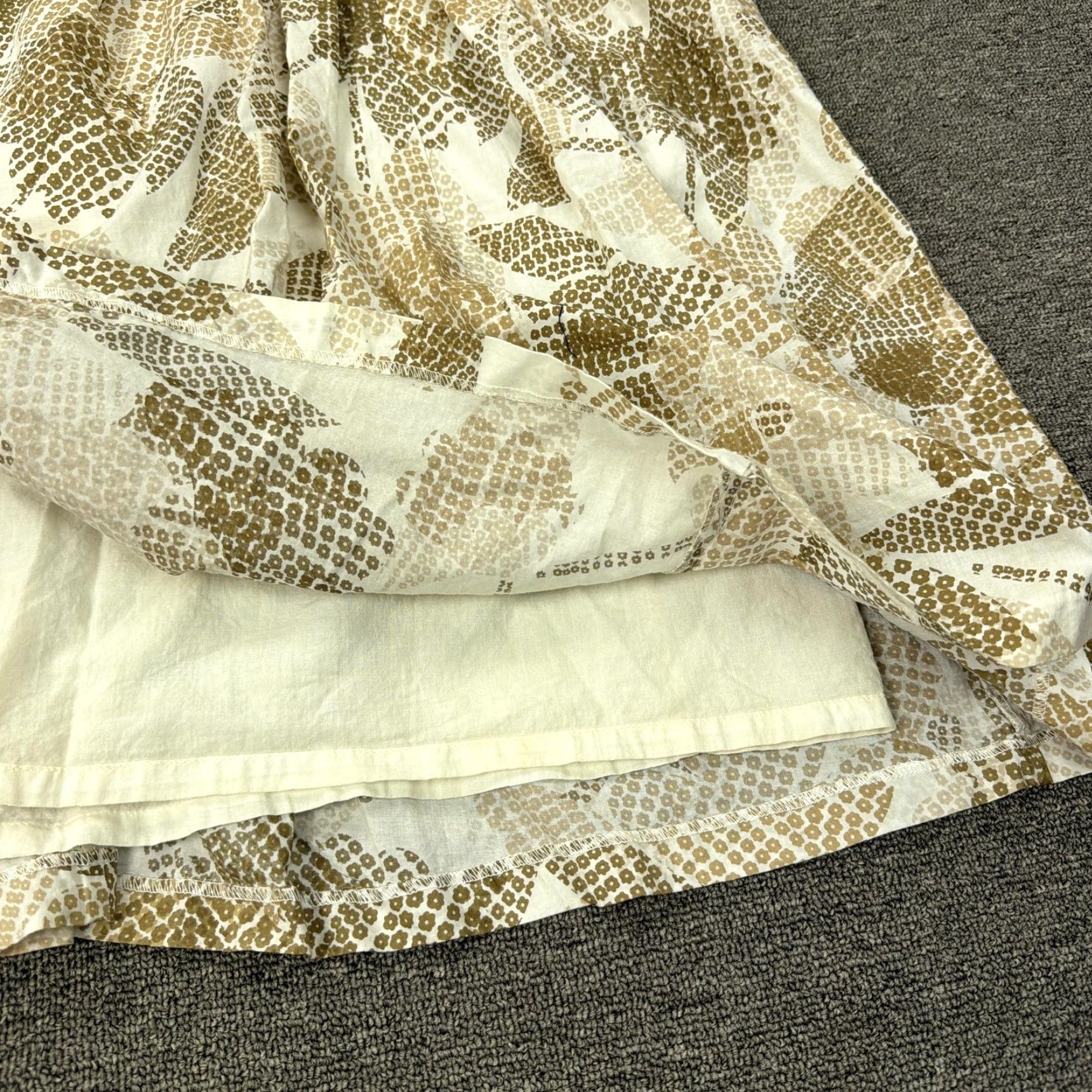 Vintage VINTAGE Suzi Chin Maggy Boutique Dress Womens 10 Beige One Shoulder Fit & Flare Floral Size L / US 10 / IT 46 - 4 Thumbnail