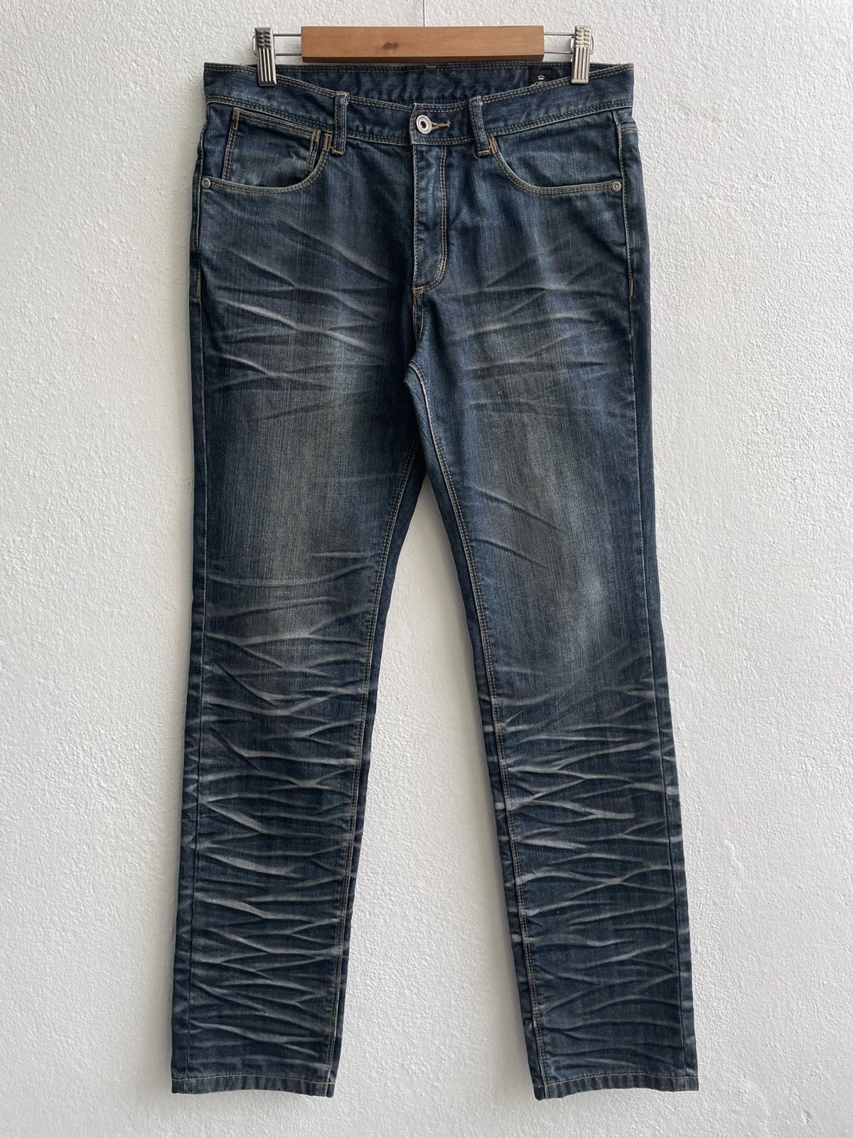 If Six Was Nine Vintage Semantic Design Japanese Clawmark Pattern Jeans Size US 32 / EU 48 - 2 Thumbnail