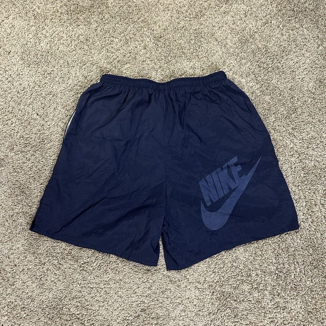Nike × Vintage Vintage 90s Nike Swoosh Nylon Swim Shorts Men's Large Size US 32 / EU 48 - 1 Thumbnail